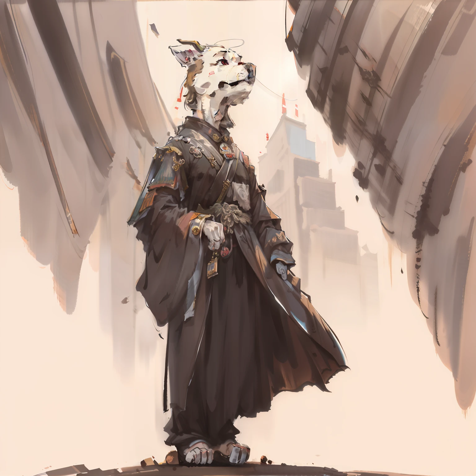 Dog-headed man,Ancient wind,Bowing,magestic