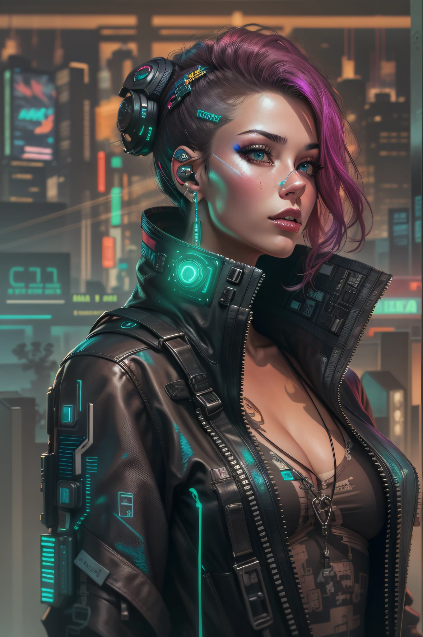 mulher elegante cyberpunk