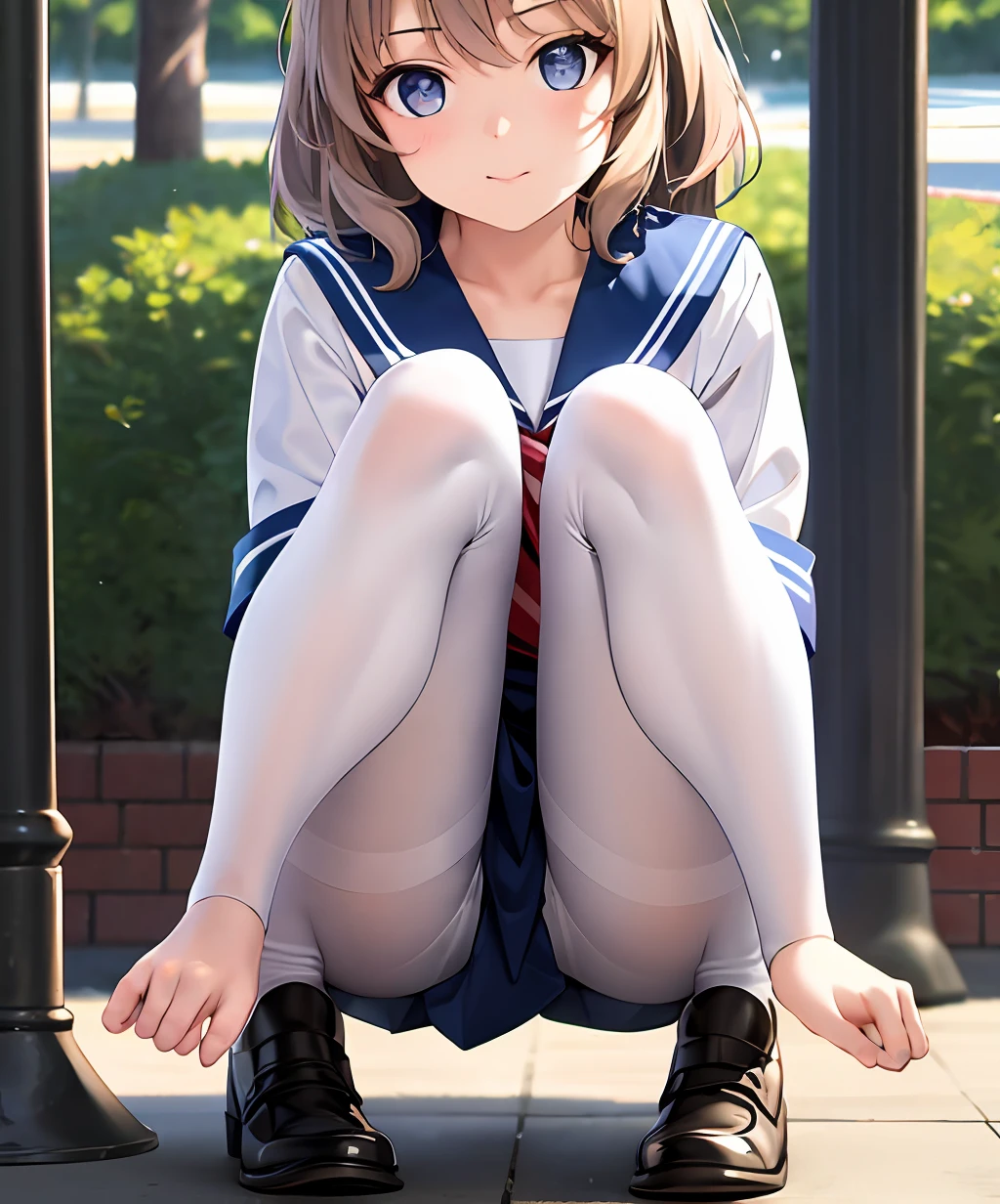  girl sailor suit white pantyhose realistic depiction