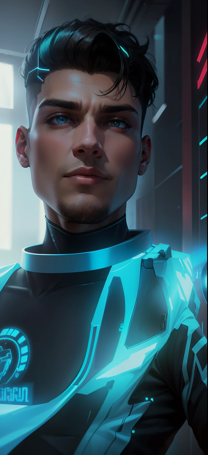 Cyber punk handsom boy , high quality