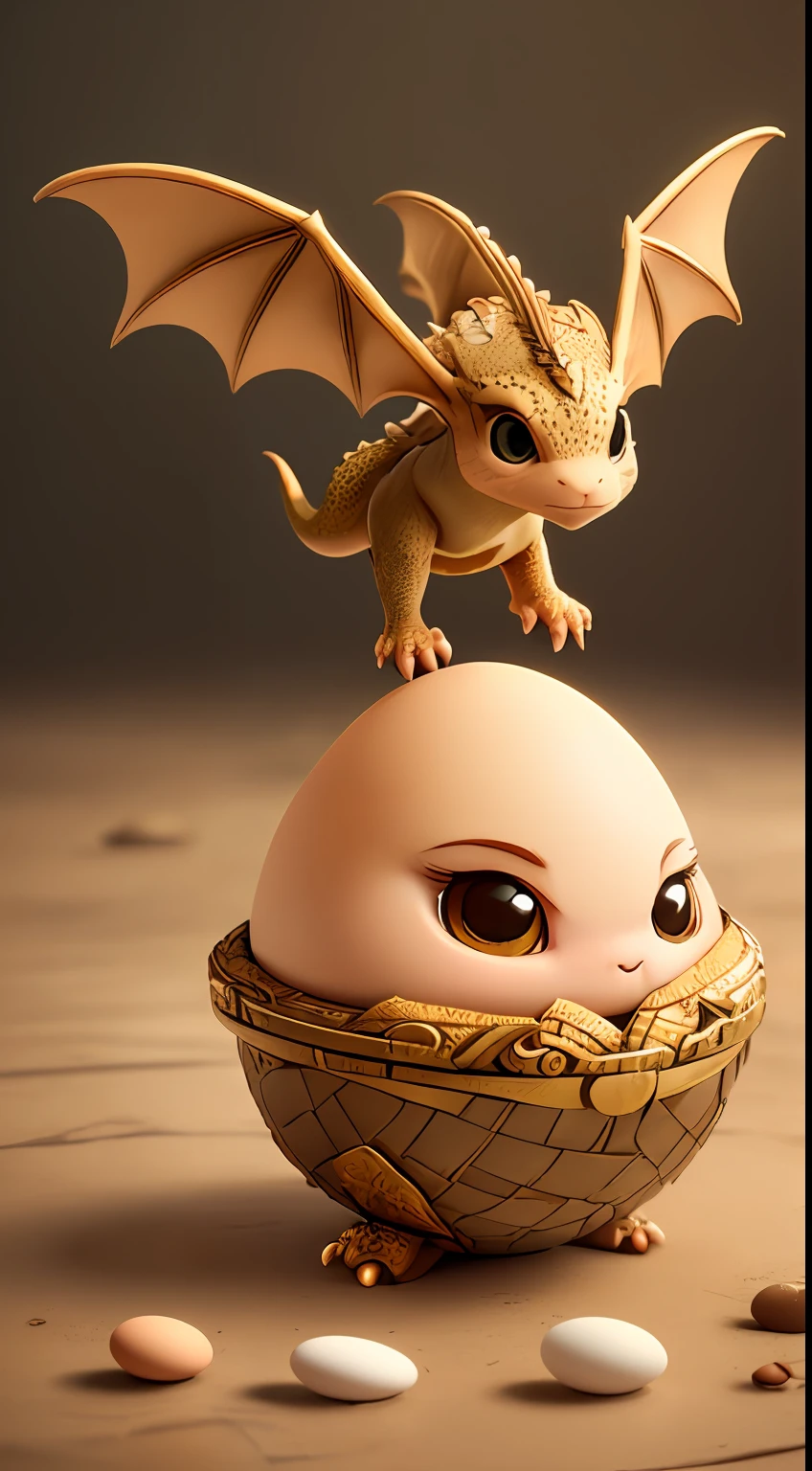 adorable baby dragon coming out of egg, egg surrounding it, intricate details, soft lighting, digital art by samdoesarts and rossdraws, octane 3D rendering, UHD, 8k, bokeh cinematic, --ar 3:2 --auto