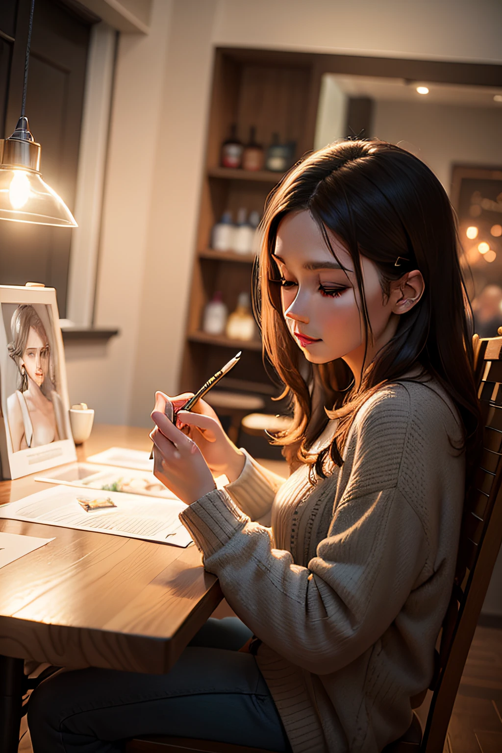 People drawing,dine,Scenes,Cosy