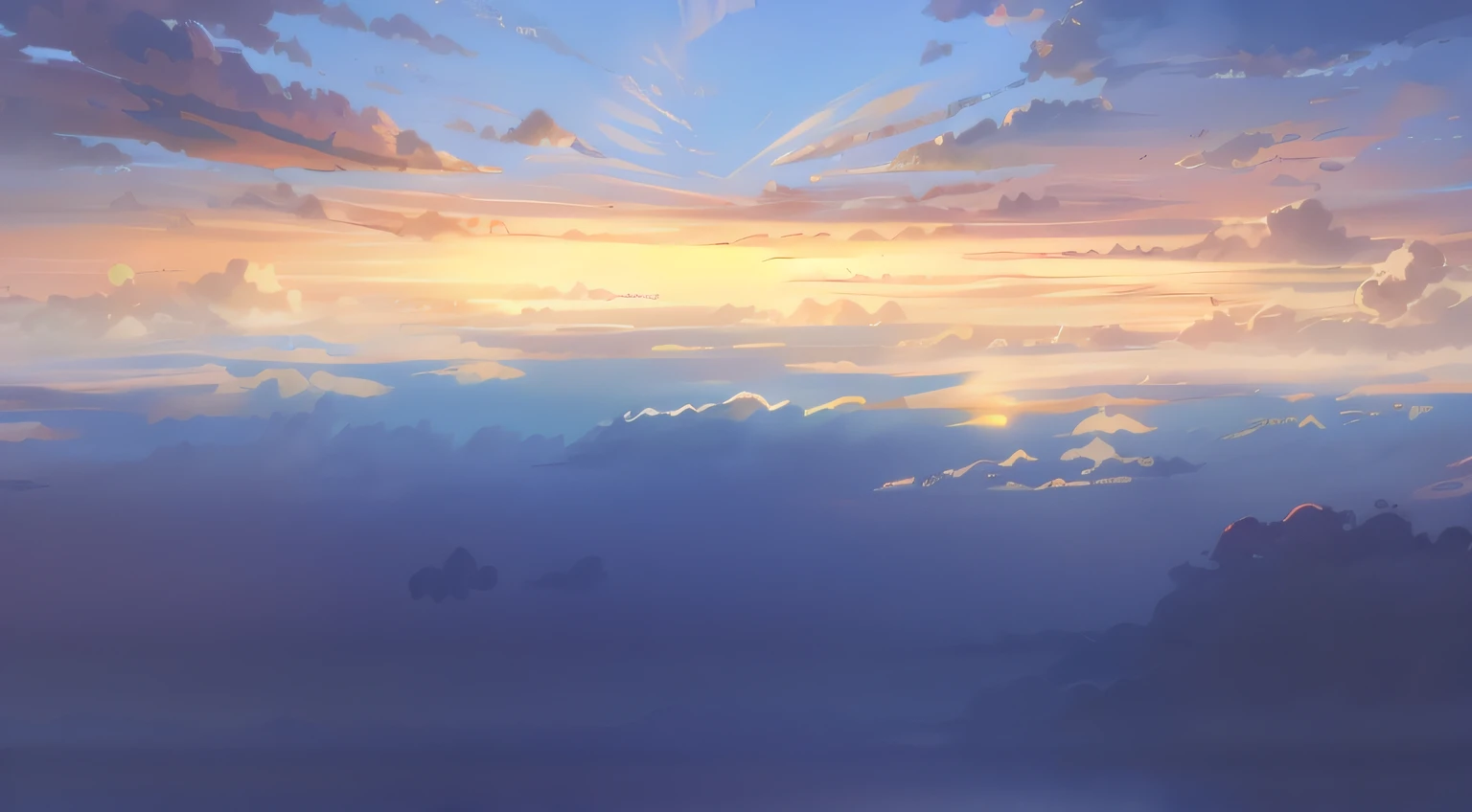 The sunsets are beautiful, Anime Sky, Cosmos Sky. By Makoto Shinkai, anime backgrounds, Anime Cloud, Detailed scenery —width 672, Makoto Shinkai's style, anime landscape wallpapers, Realistic sky, made with anime painter studio, sky in background, drawn in anime painter studio