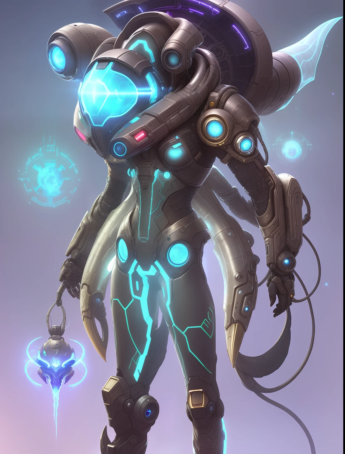 Close-up of a person in a strange-looking costume, Complete portrait of the electromancer, starcraft 2 videogame character, epic sci-fi character art, epic sci - fi character art, Alien Armor, cyborg goddess in cosmos, Alien Space Knight, epic sci-fi character art, Dressed in cyber armor, scifi character, beautiful biomechanical djinn, SCI - FI Characters