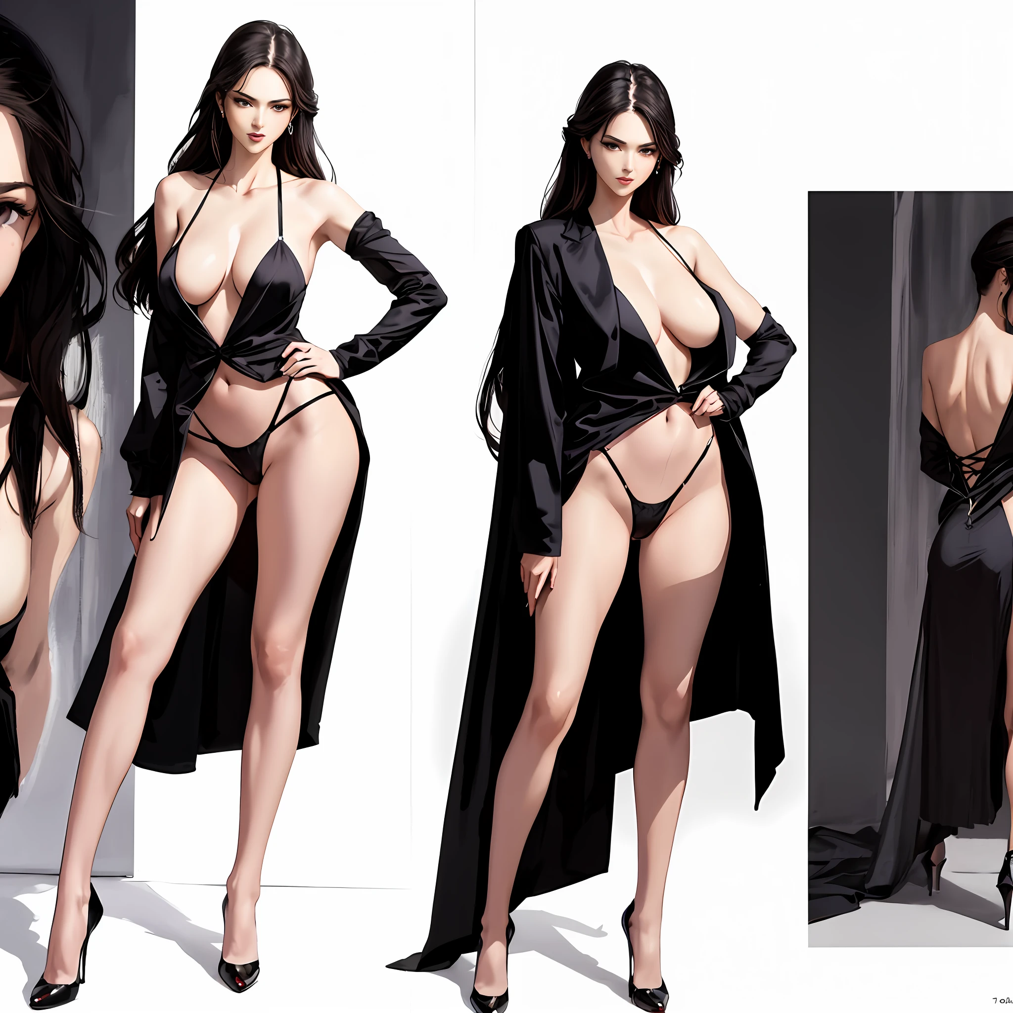 Illustration art,Whole body movement,Sexy woman in sexy clothes,Soprano Woman,Very cool facial expression,Gorgeous background,Great erotic art,painting art,Sexy art,sideface,facing away from the audience,Detailed body part details,long leges,Inspired by J.c.Ryan Decker,Epic European and American illustrations,Tall,The whole body is evenly sexy