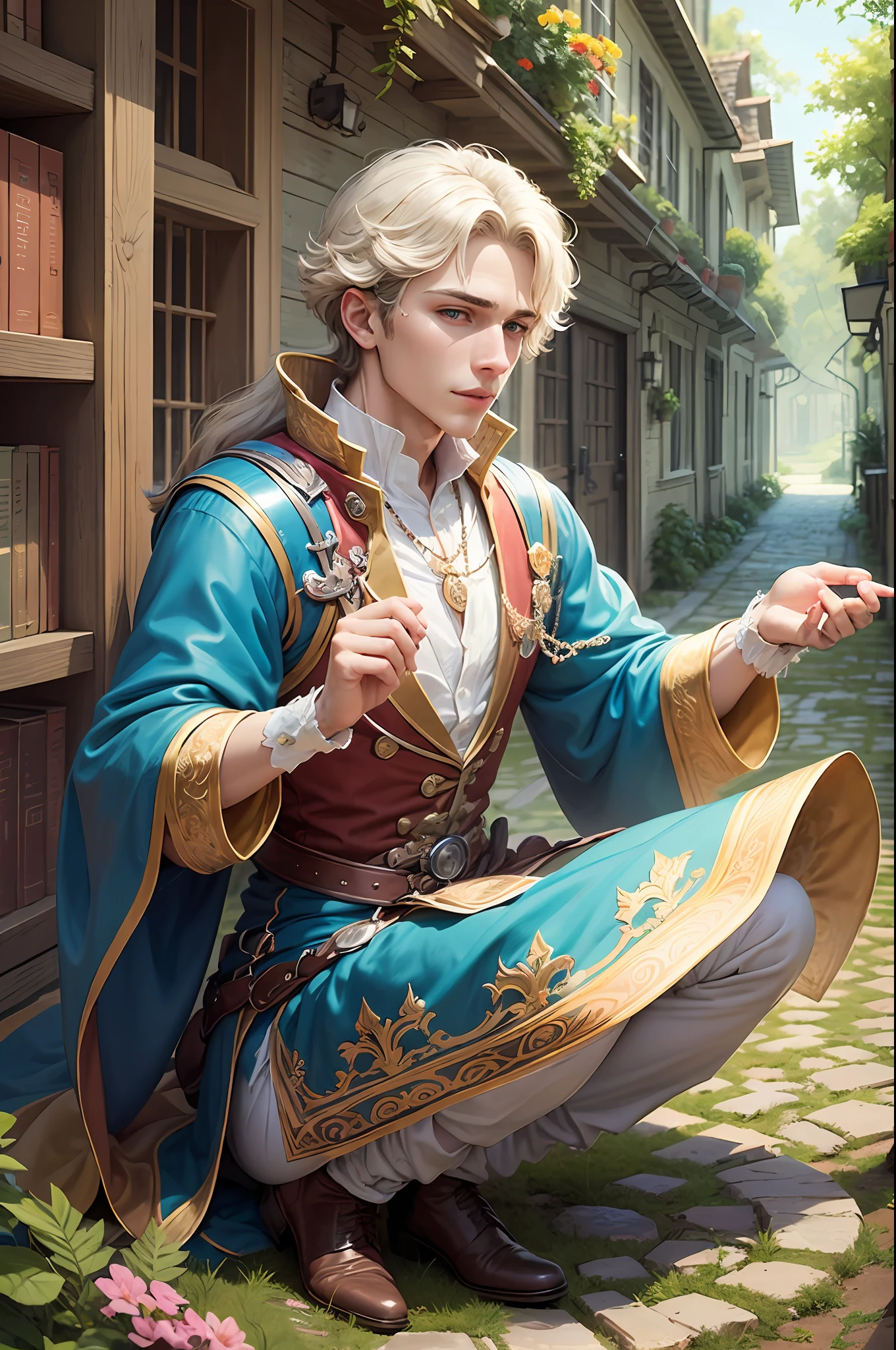Create the image of a Prince Charming who lives in a magical place and who serves to be a character in children's tales --auto --s2