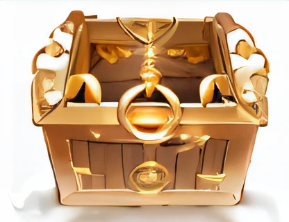 Black Gold Chest，Shine with gold，mysterious atmosphere，Clear structure。