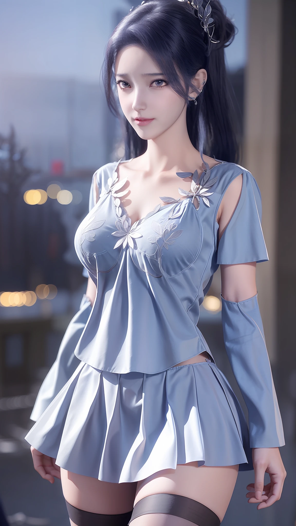 anime - style image of a woman in a short skirt and shirt, seductive anime girls, Smooth anime CG art, Surrealism female students, Surrealism female students, thighhighs and skirt, photorealistic anime girl rendering, beautiful and seductive anime woman, Realistic schoolgirl, Realistic anime 3 D style, 3 d anime realistic, Beautiful Anime High School Girls