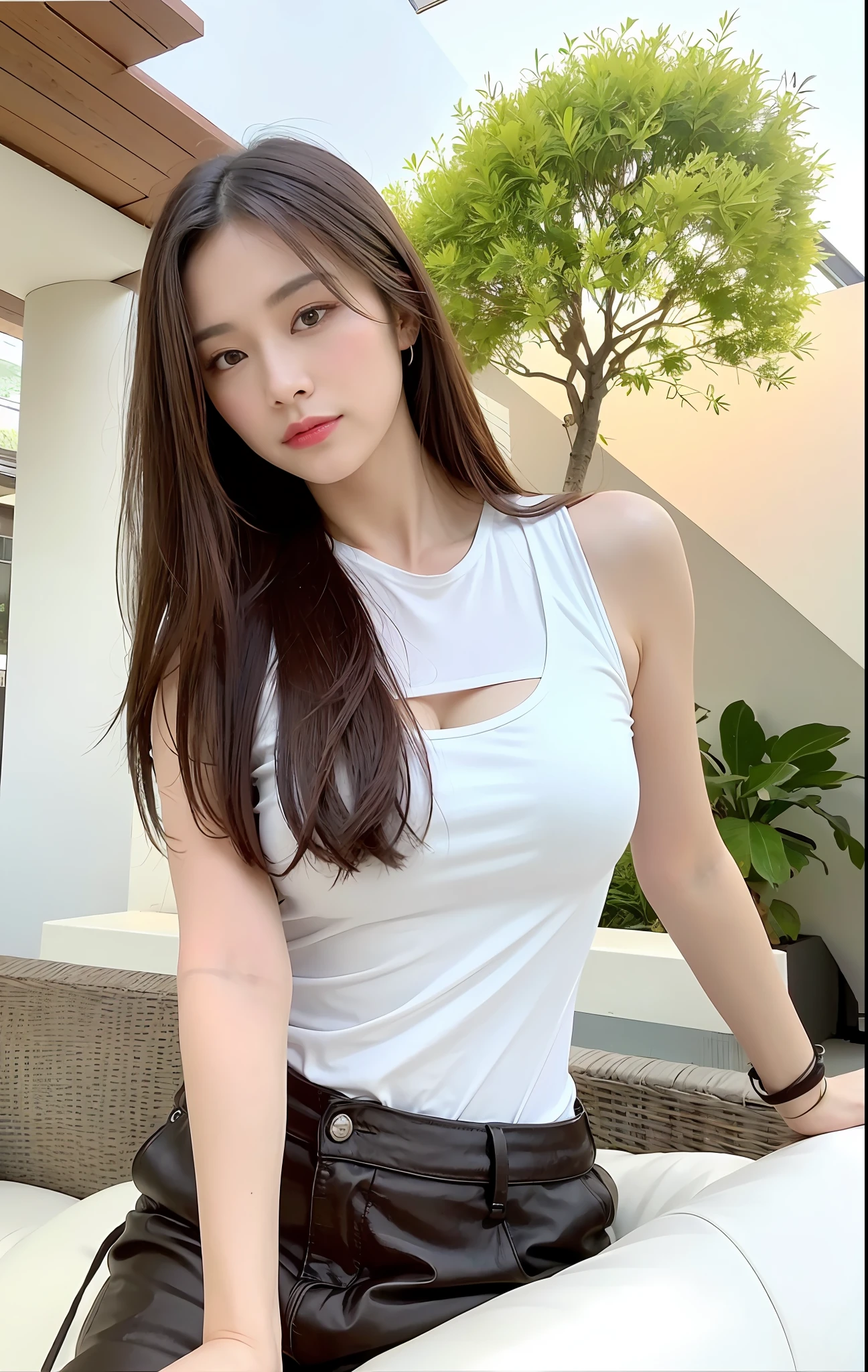 ( (8K:1.27), Best Quality, Masterpiece, Ultra High Resolution:1.2) Photo Beautiful Chinese Woman (Beauty:1.1) (Black:1.21) Gregg Rutkowski and Alphonse Mucha design intricate elegance, fantasy, detail, geometry, gradient lighting, 1girl, delicate skin, looking at the viewer, brown eyes, (fashion hairstyle: 1.2), (medium breasts: 1.0), (medium areola: 0.8), (Photorealistic:1.4), (Best Quality:1.0), (Ultra High Resolution:1.0), 8K, RAW Photo, (Masterpiece:0.2), (pureerosface_v1:0.5)