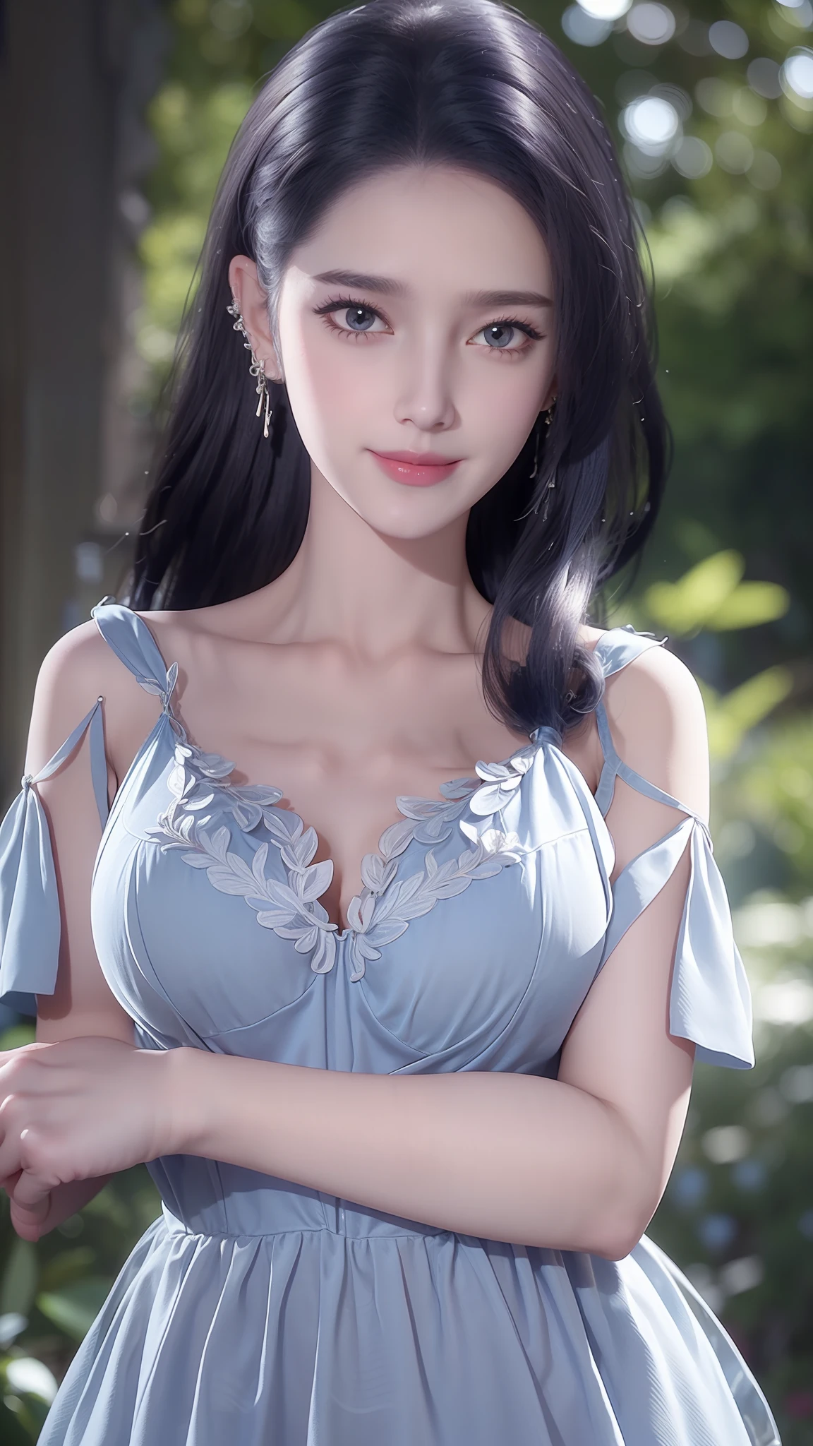 ((Best Quality, 8K, Masterpiece: 1.3)), 1girl, Slim Abs Beauty: 1.3, (Hairstyle Casual, Big Breasts: 1.2), Dress: 1.1, Super Fine Face, Delicate Eyes, Double Eyelids, Smile, Home