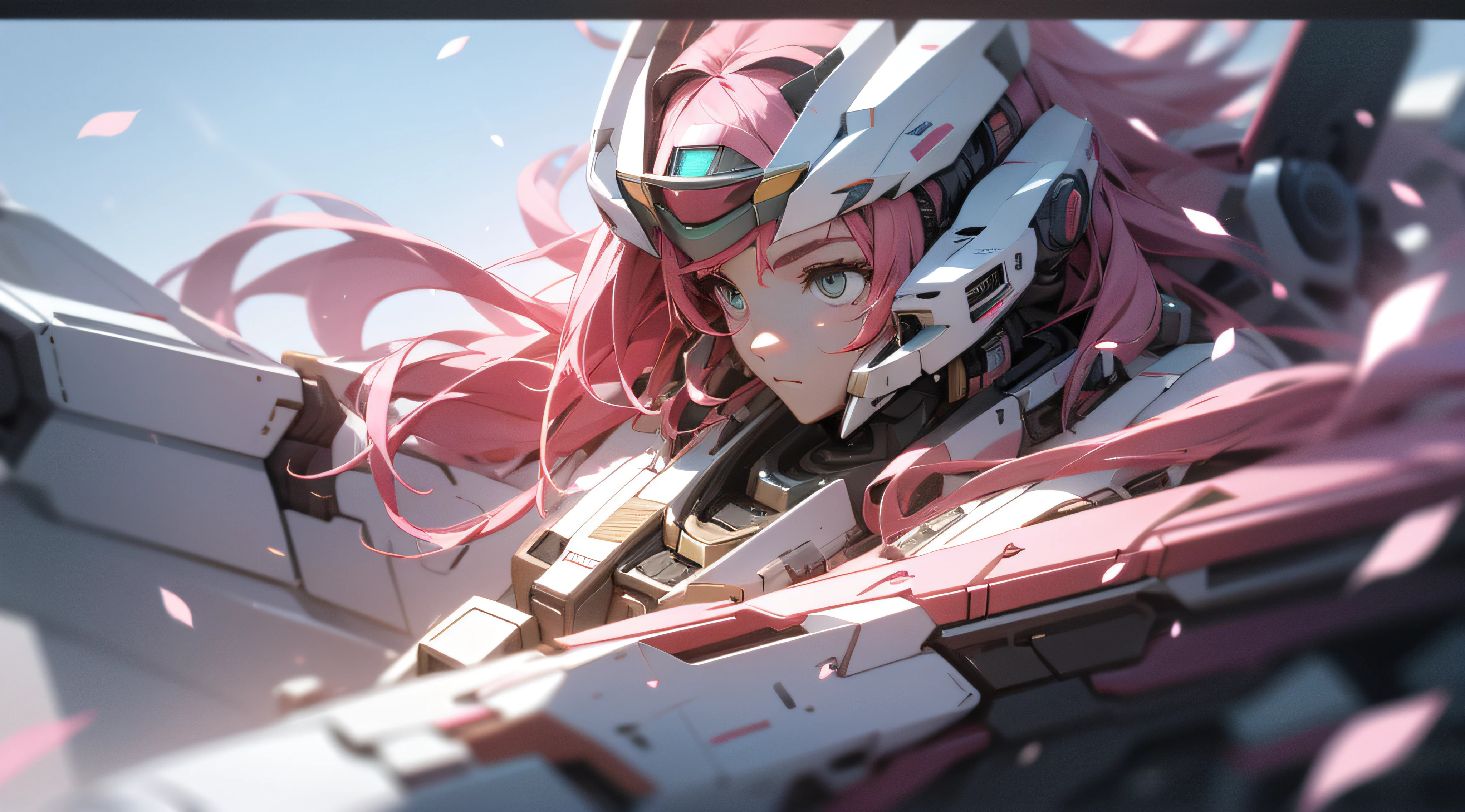 ((Best quality)), ((Masterpiece)), (Detailed:1.4), 3D,mechs，Pink Long Hair，vibrant with colors，Cherry blossom petals float to zero， A beautiful cyberpunk female figure，Thick hair，light particules，Pure energy chaos anti-technology，hdr（HighDynamicRange），Ray traching,NVIDIA RTX,Hyper-Resolution,Unreal 5,Subsurface scattering,PBR Texture,Post-processing,Anisotropic filtering,depth of fields,Maximum clarity and sharpness,Multi-layered textures,Albedo and specular maps,Surface coloring,Accurately simulate light-material interactions,perfectly proportions,rendering by octane,twotonelighting,largeaperture,Low ISO,White balance,the rule of thirds,8K raw data