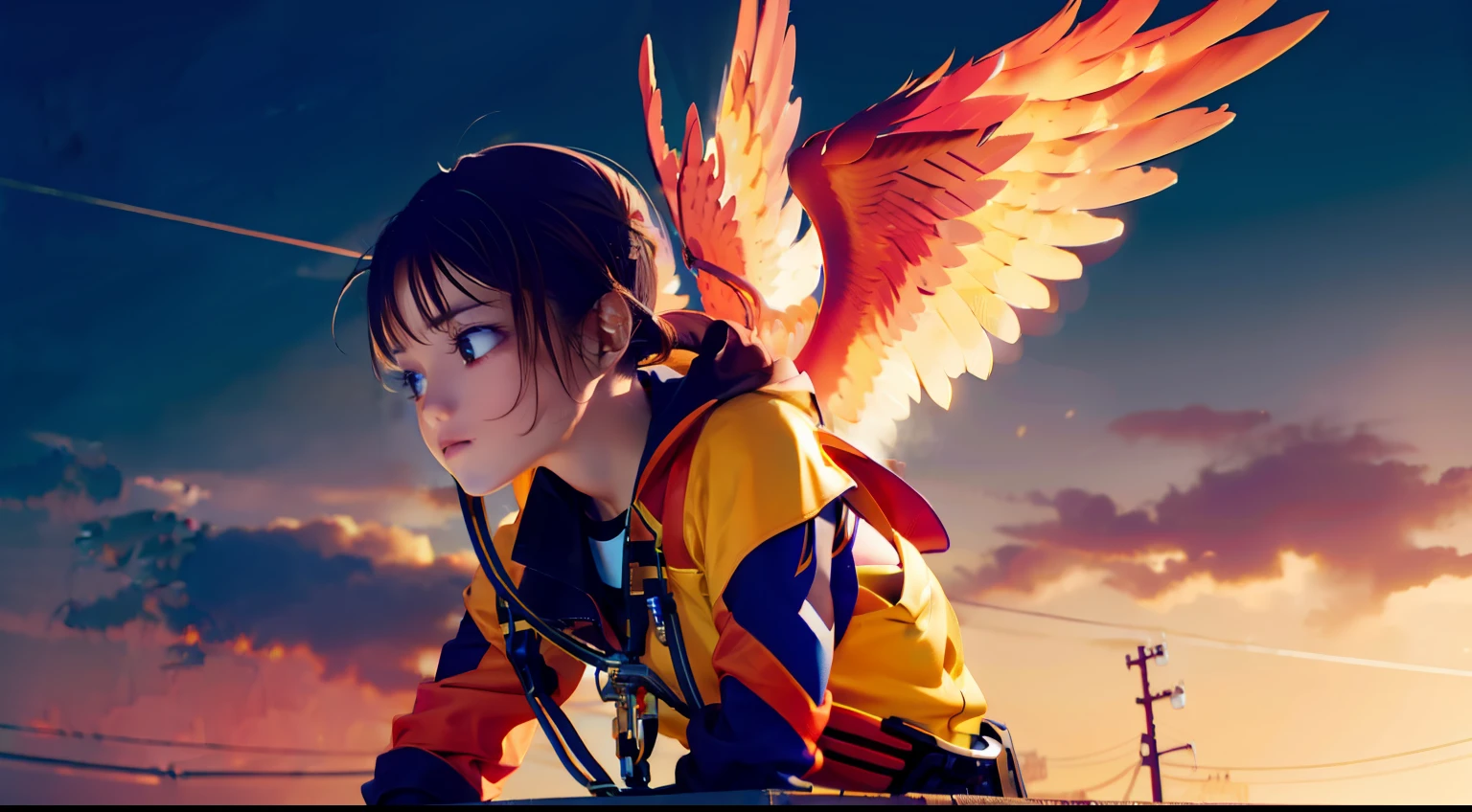 Girl Mechanical Technology Splicing Phoenix