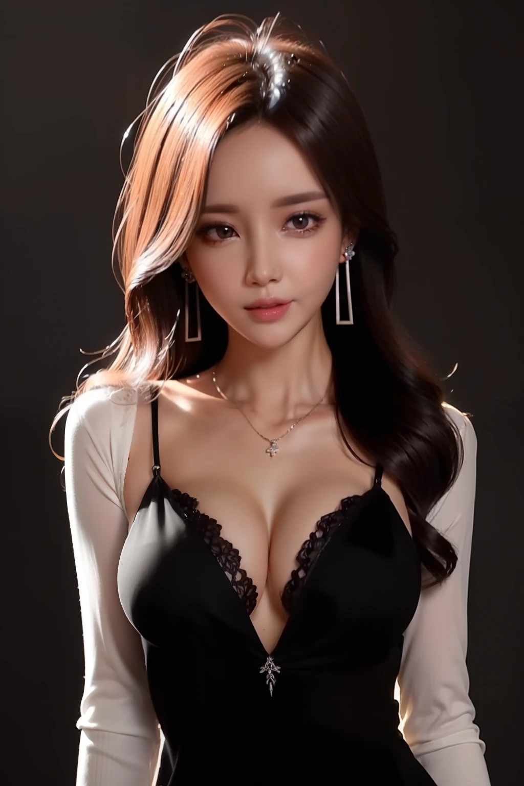 Sexy purple mini dress with open breasts、small tits、Shallow valley、top-quality、​masterpiece、illustratio、extremely delicate and beautiful、ighly detailed、nffsw、Unity、8k wallpaper、astonishing、finely detail、Highly detailed ticker Unity 8K wallpapers、huge filesize、ighly detailed、hight resolution、Handsome detailed woman、extremely detailed eye and face、 Stunning detailed eyes、Facial light、(The best illustrations:1.1)、(Best Shadows:1.1)、超A high resolution、(Photorealsitic:1.1)、(Photorealistic 1.2:1.1)、Realistic facial proportions、Slimed、A smile、(makeups:0.4)、(fluffy black eyes:1.21)、Black eyes、Look at viewers、dark brown hair、large earring、a necklace、hair pin、cowboy  shot、(Irregular irregular skin defects、vein、Wrinkled pores on the skin:1.2)、(Dark night background: 1.2)、(bokeh dof:1.4)、no-bra、full bodyesbian、high-heels、put your hair up、Dresses with lace ornaments