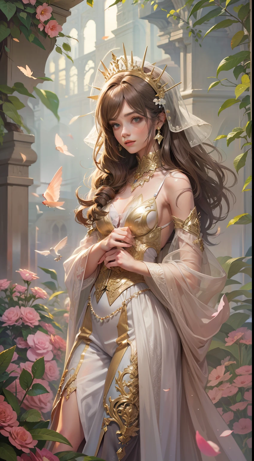 Beautiful woman in intricate Romantic Fairy Tale Outfit