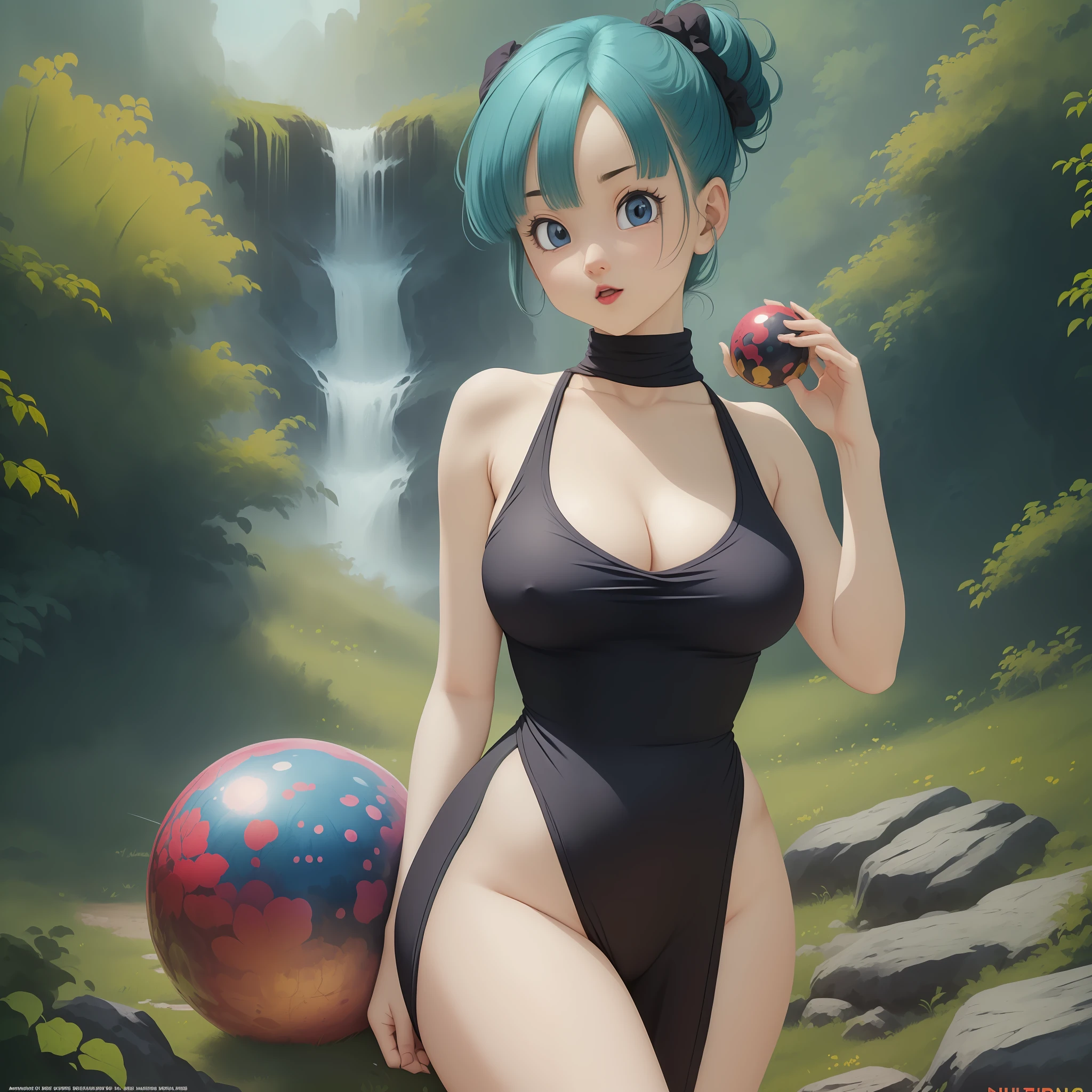 bulma do dragon ballz (hiperrealista, (alta resolução), (8K), (extremamente detalhado), (best illustration), (belos olhos detalhados), muita gostosa, muito sexy, roupa muito sexy, roupa muito transparente