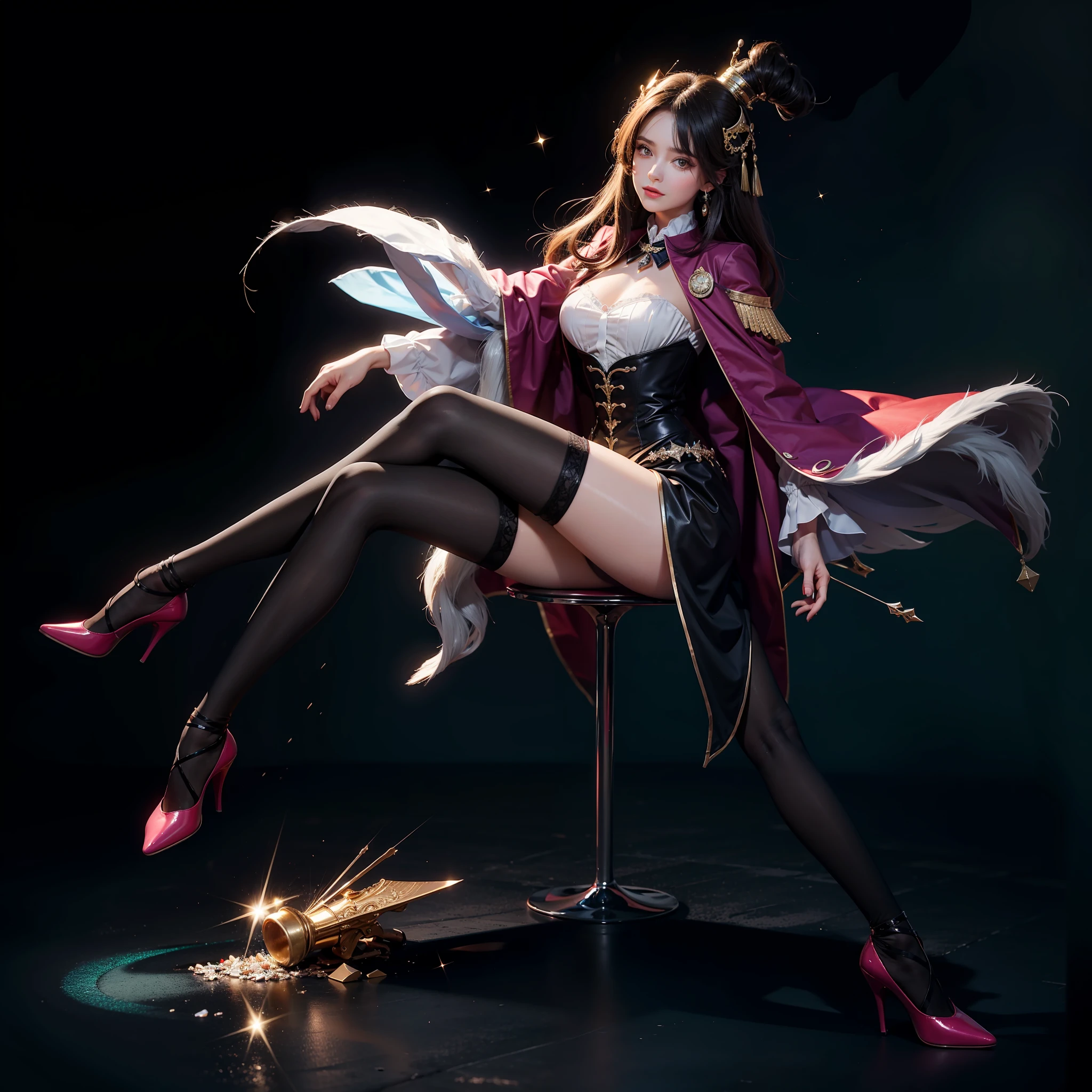 Big 1 long leg,blackstockings,glittery