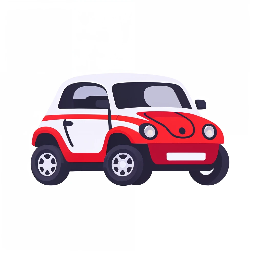 coloredic0n icon, a white & red buggy car