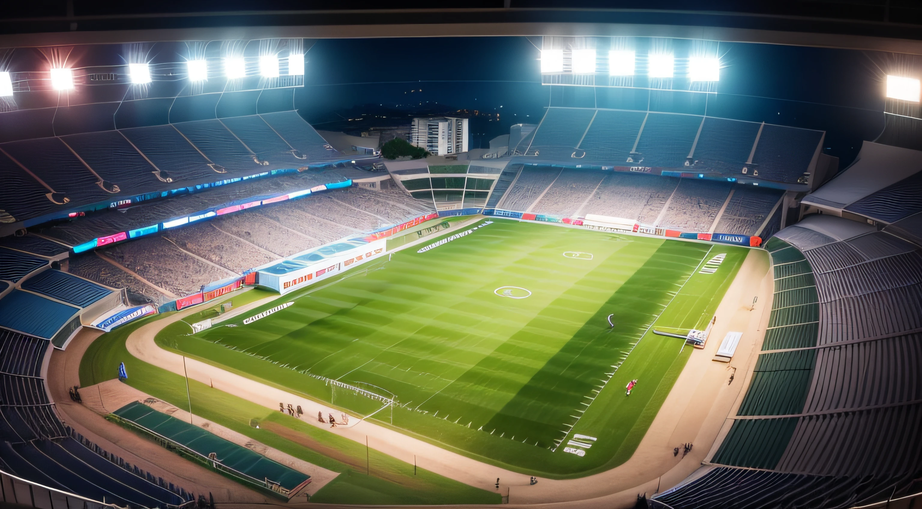 Photo of a football stadium, similar to the maracanâ -RJ, foto em uma noite clara.