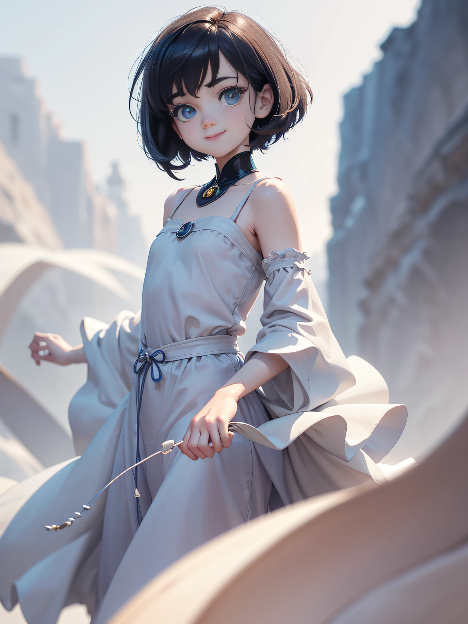A handsome boy with short hair, Close up to face,Disney animated characters, Stunning face, A sweet smile, Big eyes, Half-body close-up, Cinematic lighting, Soft focus, Gradualbackground, Disney blind box style, oc rendered, 3D, 8K, k hd, super detailing
