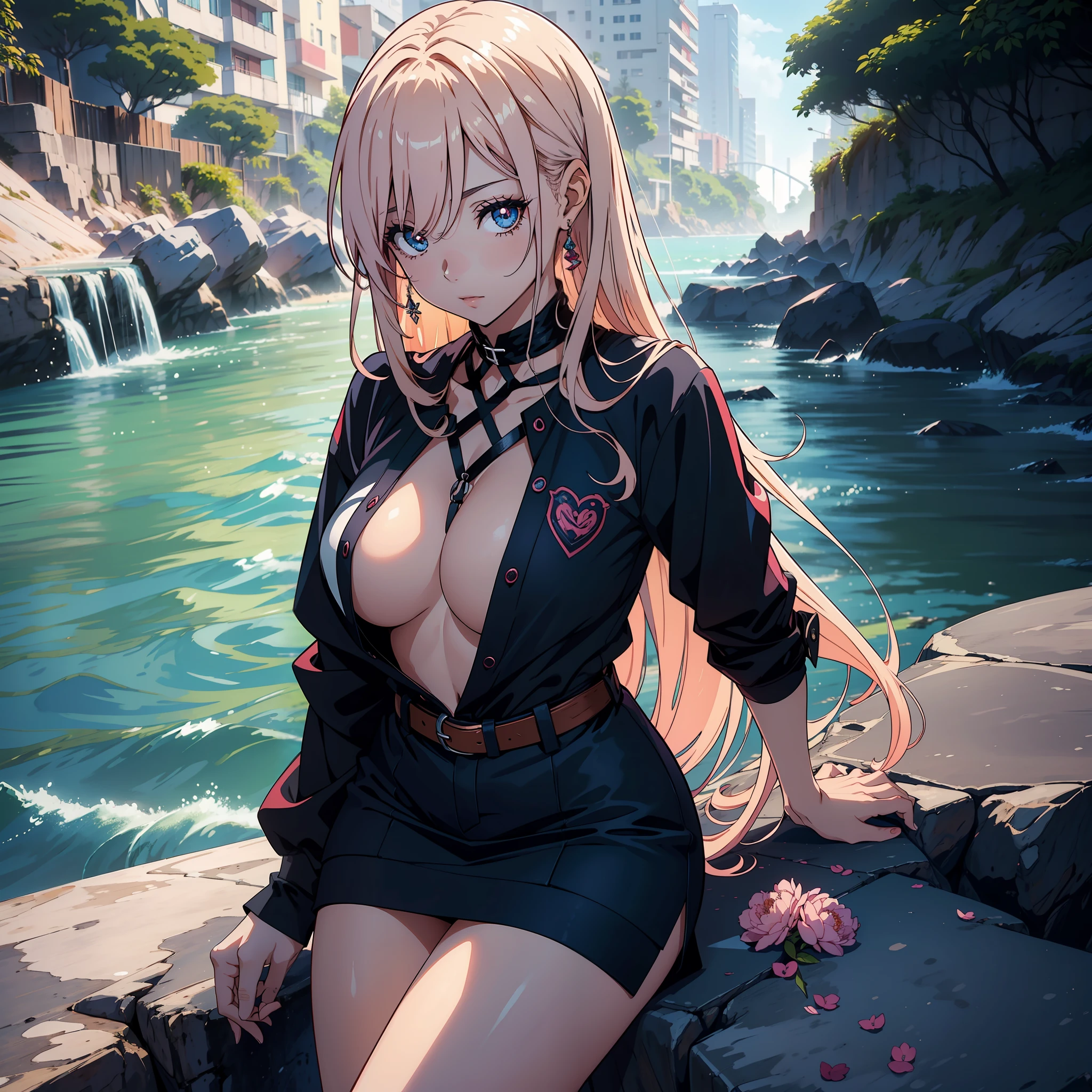 "(mulher bonita e sedutora), (cabelo longo e rosa), (olhos azuis), (roupa branca), (estilo anime 8k), (imagem ultra detalhada), (cidade deslumbrante)"