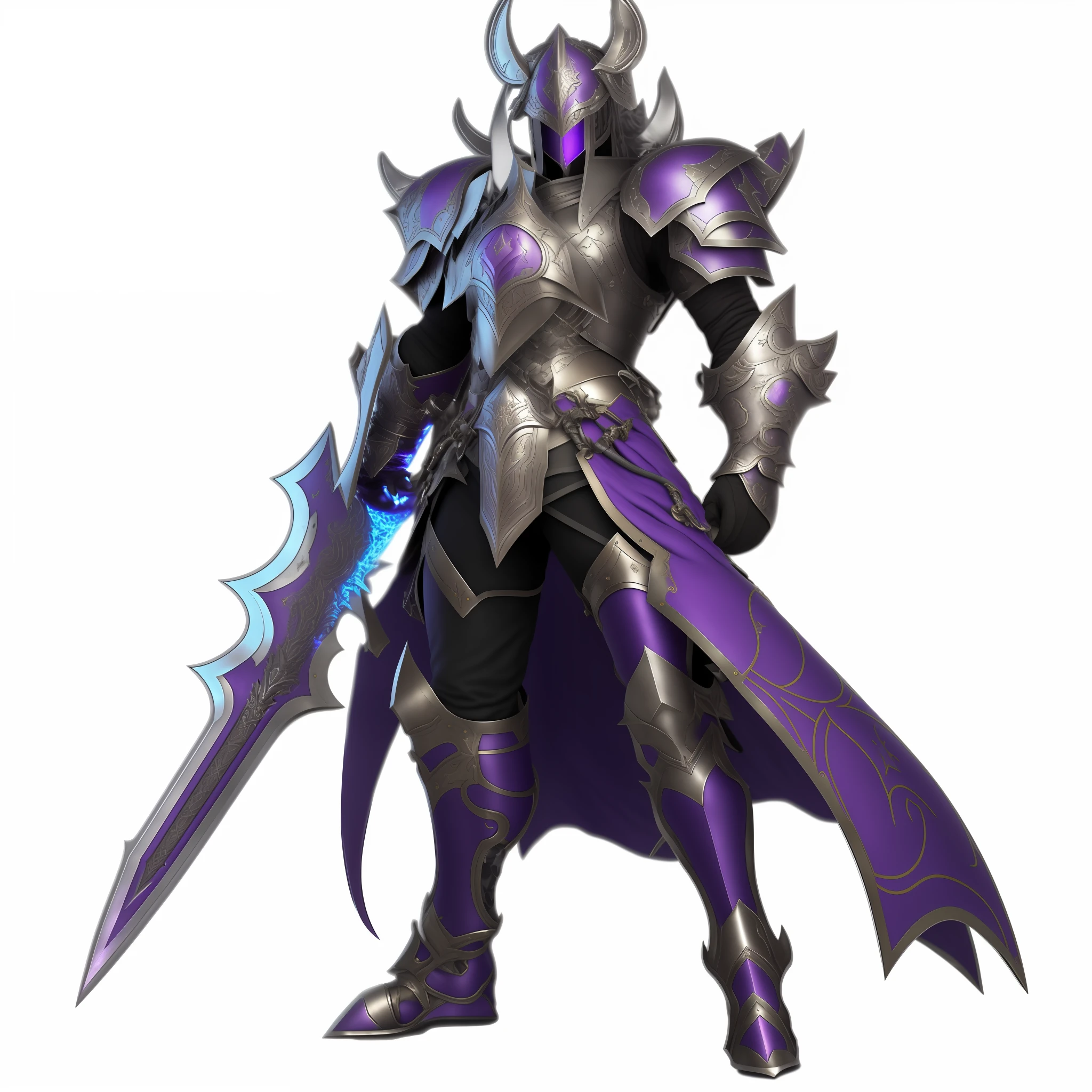 Close-up of a person with a sword and armor, Purple armor, sleek purple armor, epic paladin armor, sliver ice color reflected armor, Paladin Armor, render of heavy fantasy armor, keqing from genshin impact, genshin impact character, grimdark paladin, wearing dark purple armor, warrior platinum armor, draconic looking armor