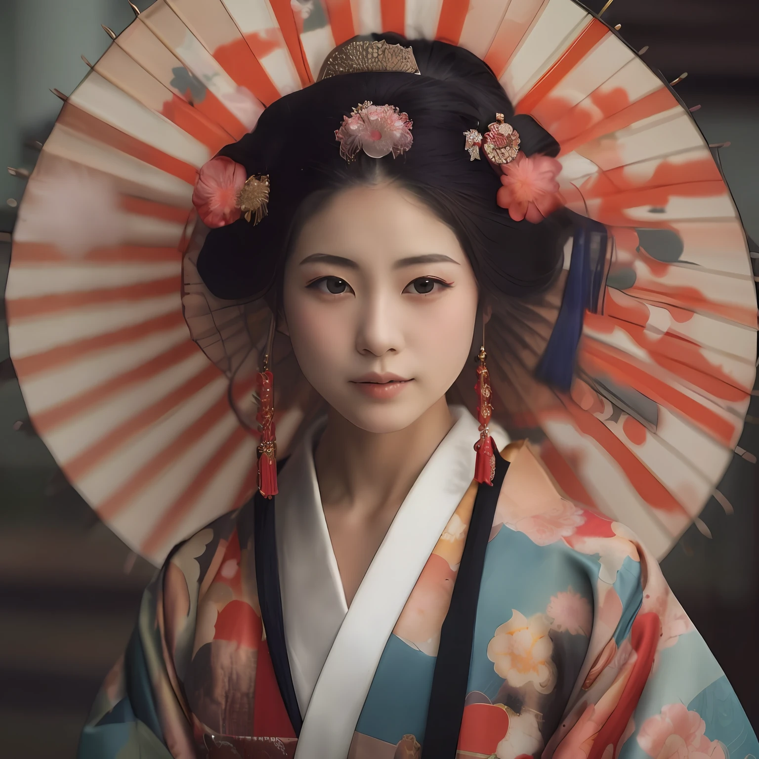 There is a woman wearing traditional Japanese clothing and a parasol, Traditional beauty, Japanese woman, elegant japanese woman, Japanese model, traditional japanese, japanese-inspired, japanese geisha, traditional geisha clothing, beauty geisha, geisha photo portrait, geisha hairstyle, Portrait of a geisha, Images, komono, Japanese kimono