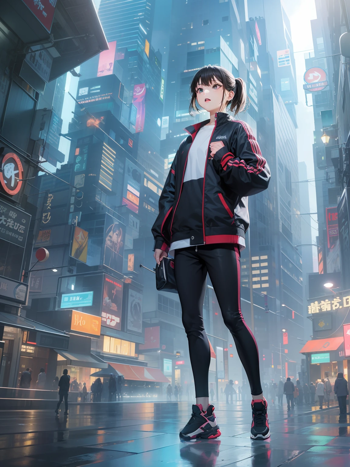 buliding、pavements、Cyber City、Fit the background