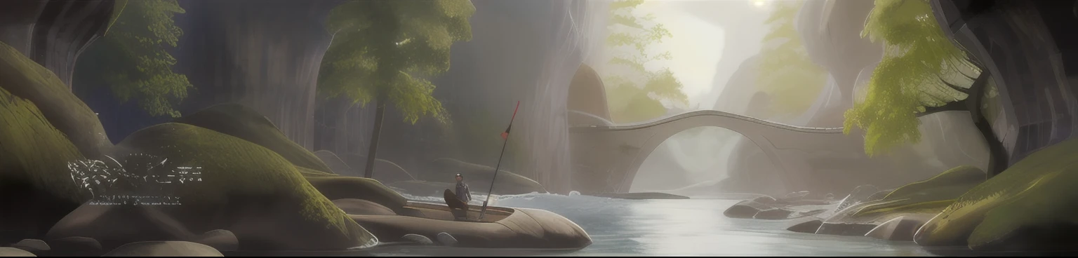 An enchanting and dreamy scene of a fantasy river flowing out of a karst cave, masterpiece, best quality, high quality, extremely detailed CG, with towering trees, hidden fairy glens, creating a sense of mystique and enchantment, artstation, digital illustration, intricate, trending, pastel colors, oil paiting, award winning photography, Photorealistic, extremely detailed, trending on artstation, trending on CGsociety, Intricate, High Detail, dramatic