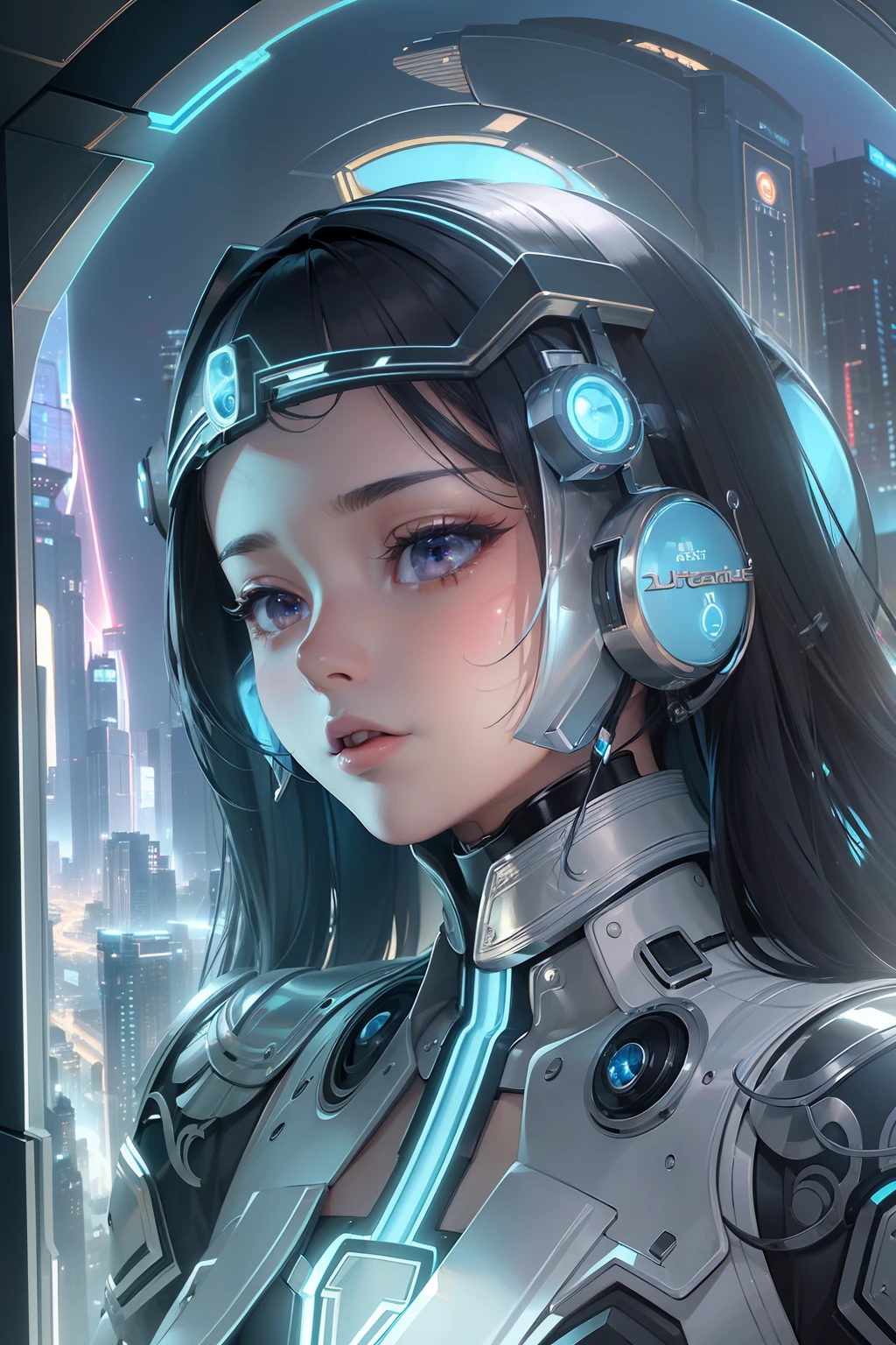 (((​masterpiece)))、(((top-quality)))、((ultra-definition))、(High Definition CG Illustration)、((extremely delicate and beautiful))、City of the Future、elegent, immensity, Fantastical,Cinematic Light、独奏、full body Esbian、Cyber City、2060s、Kawaii Girl、Shining girl、trending on artstationh、Rachel Walker