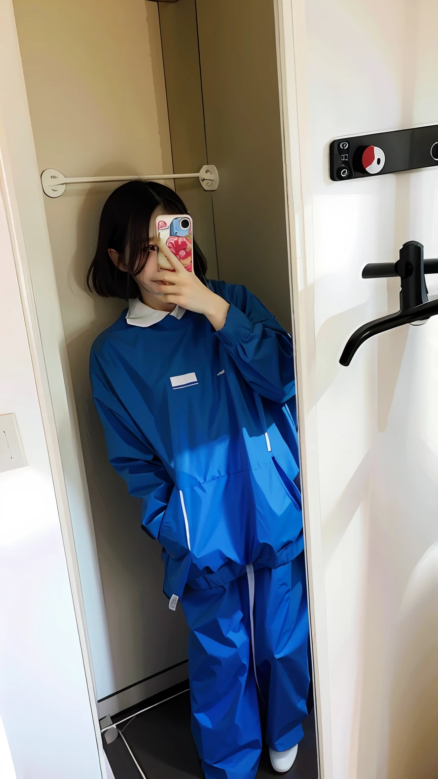 wearing rain coat
