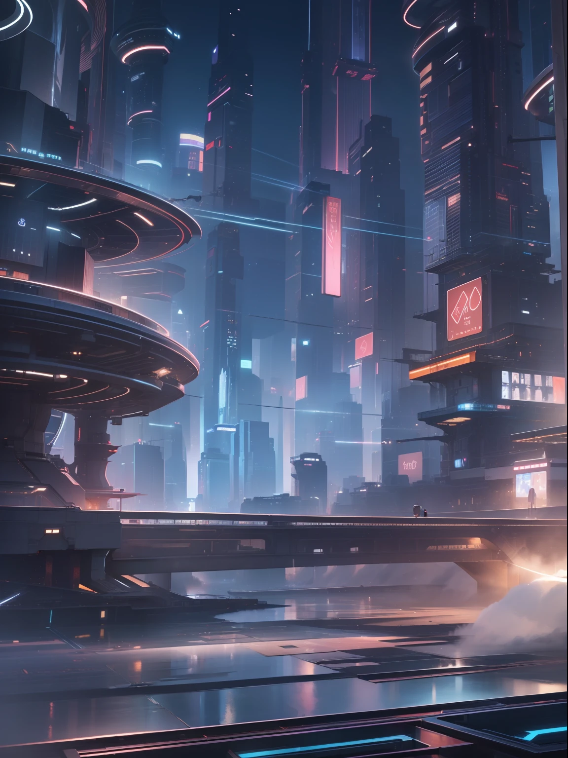 (((masterpiece)))、(((top-quality)))、((ultra-definition))、(High Definition CG Illustration)、((extremely delicate and beautiful))、City of the Future、Cyber City、2060s、natta、Magical space、