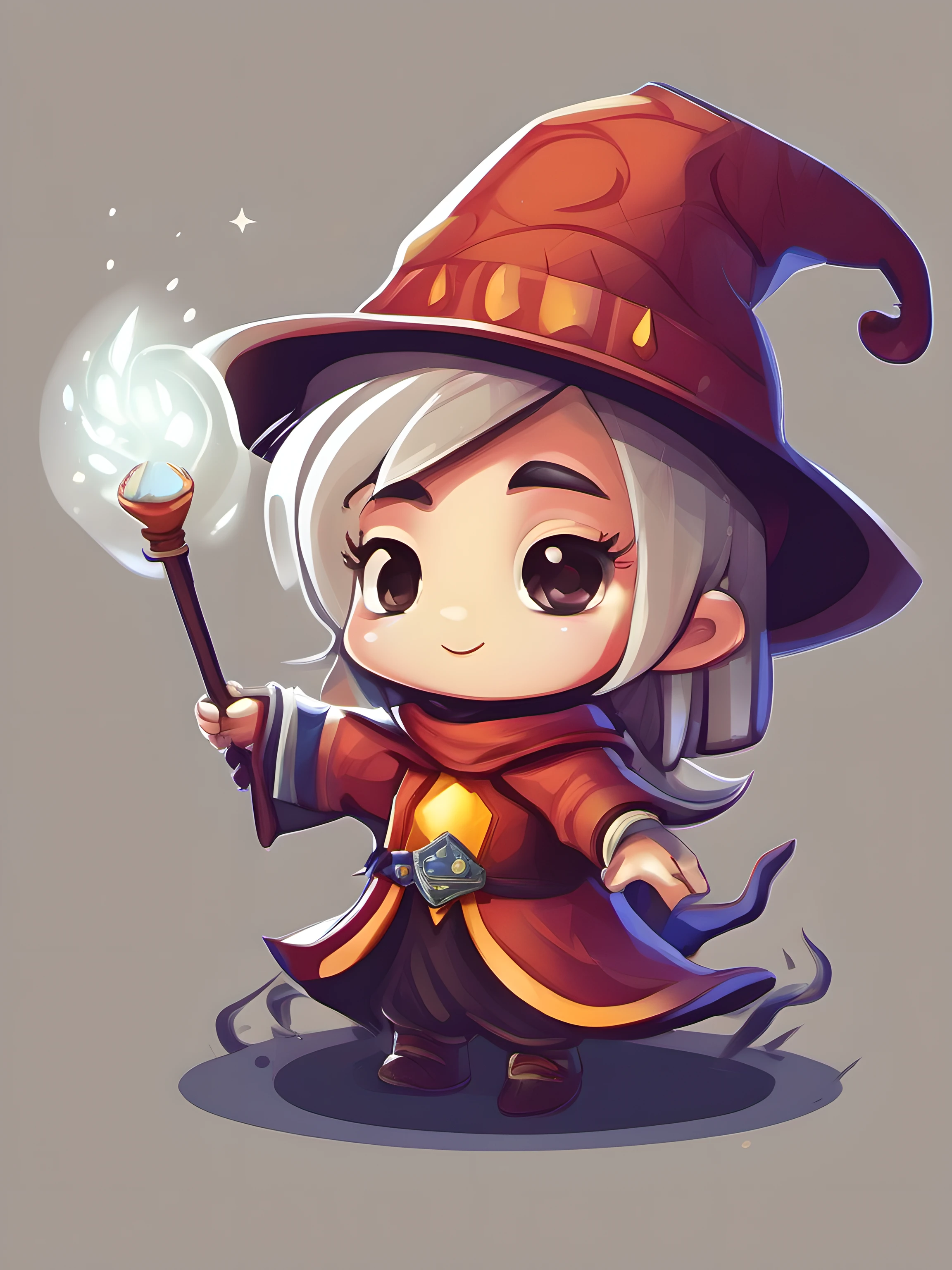 Illustration of little mage, cute character, magic, fantasy, clear background, t-shirt design, vector art