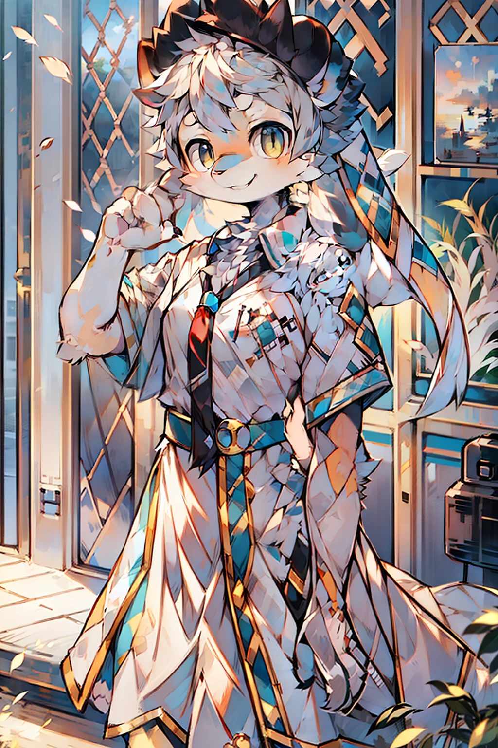 Masterpiece, top quality, official art, highly detailed CG Unity 8K wallpaper, like a schoolgirl, very delicate and beautiful, ultra high resolution, (photorealistic: 1.4), golden hour lighting, (upper body), (platinum shorthair: 0.8), (puffy eyes), looking at the viewer, facing the front, smiling, JK skirt, white dress, Shirt Lift Long Black Hair