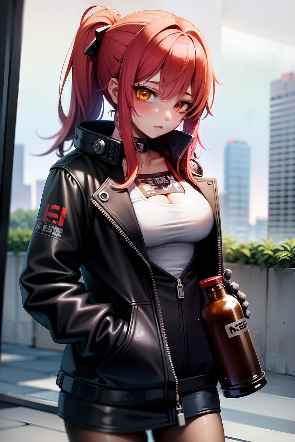 Anime girl with a beer in hand, Ciborgue - com cabelo prateado, biomechanical oppai, badass anime 8 k, meninaime cyberpunk feminino, oppai cyberpunk, cyberpunk menina anime garota anime cyberpunk, anime girl drinks energy drink, menina necromante ue santa, arte cyberpunk anime, menina comerciante ciborrte digital do anime cyberpunk