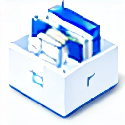 Close-up of a computer with a blue and white box, isometric 8k, prerendered isometric graphics, Isometric style, no gradien, blueshift render, box, server, Isometric 3D, isometric 3 d, 3d isometric, 3 d isometric, not isometric, Box art, isometry,declare