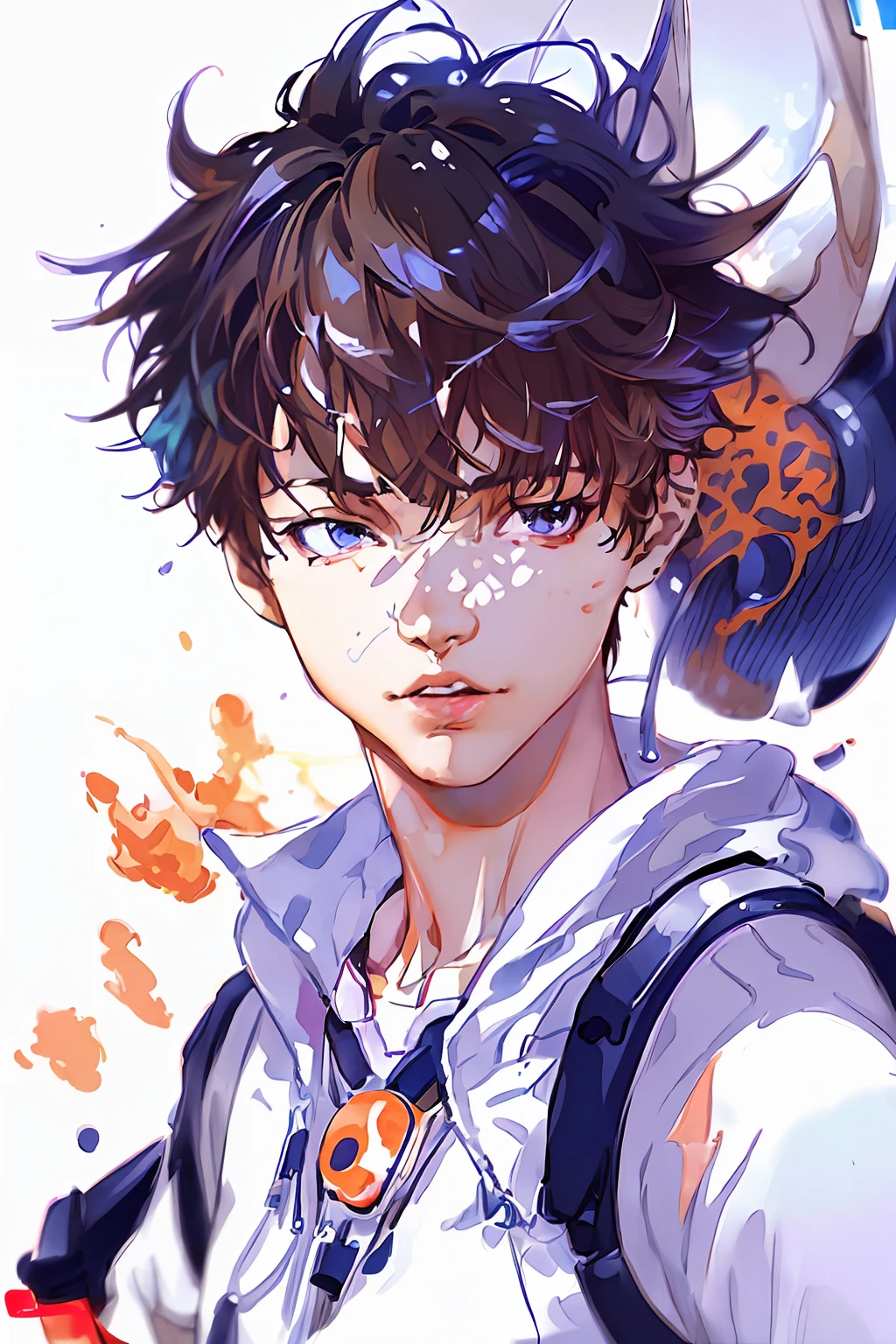 a close up of a person with a backpack and a backpack, makoto shinkai ( apex legends ), artgerm. high detail, persona 5 art style wlop, detailed digital anime art, extremely detailed artgerm, artwork in the style of guweiz, artgerm portrait, ross tran!!!, artgerm jsc, detailed anime character art