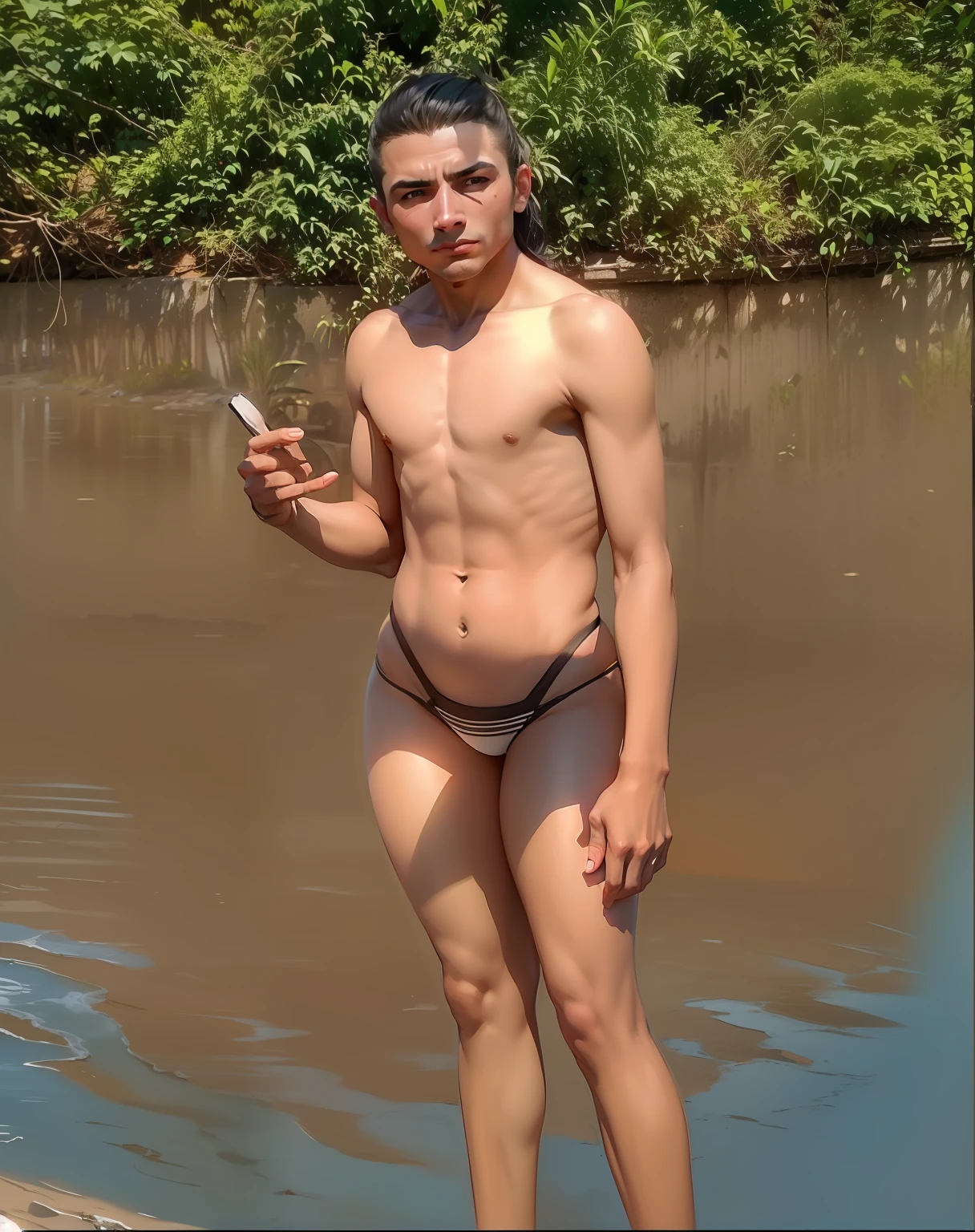 (qualidade do calcinha:1.5, sombras suaves:1.2, Improved lighting:1.2, estilo realista:1.1)