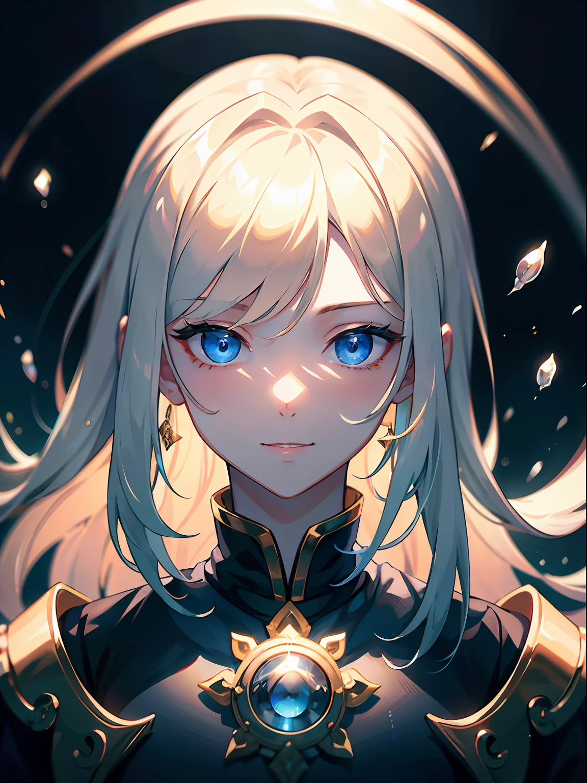 ((​masterpiece:1.2、top-quality))、((Two men))、blonde  hair、blue eyess(a handsome:1.4)、Guys only、校服、royalty、Black Knight、Short black hair、Golden Eyes、Scar on the right eye、Black Armor、Fantasia、the woods、blooming flowers、sunlights、Fantastic Light and Shadow、landscapes、extra detailed face、portraitures、A smile