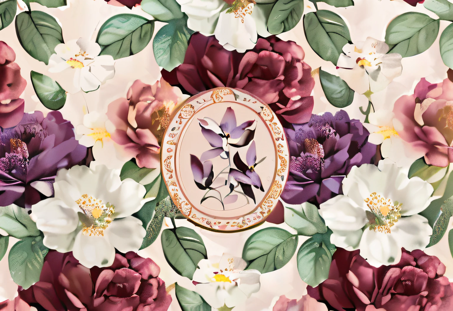 There is a picture of a flower wallpaper，ornate floral, floral motives, detailed digital artwork, Floral details, ornate flowers, exquisite floral details, Floral, detailed flowers, floral renewal, floral patterns, floral wallpaper, seamless fabric pattern 8k, pastel flowery background, floral bling, floral dream, Garden floral pattern, flowery wallpaper