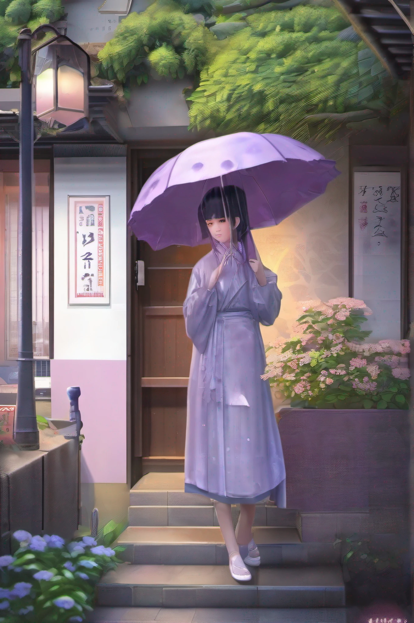 Holding an oil-paper umbrella, Alone in the long、Long, lonely rain alley, I want to meet a girl who is like a lilac with a grudge。 She is the color of lilacs, Lilac-like fragrance, Lilac-like melancholy, Moaning in the rain, Sadful and hesitant; She wandered in this lonely rainy alley, Holding an oil-paper umbrella, Like me, Silently like I did, apathy、Bleak, Melancholy again。
