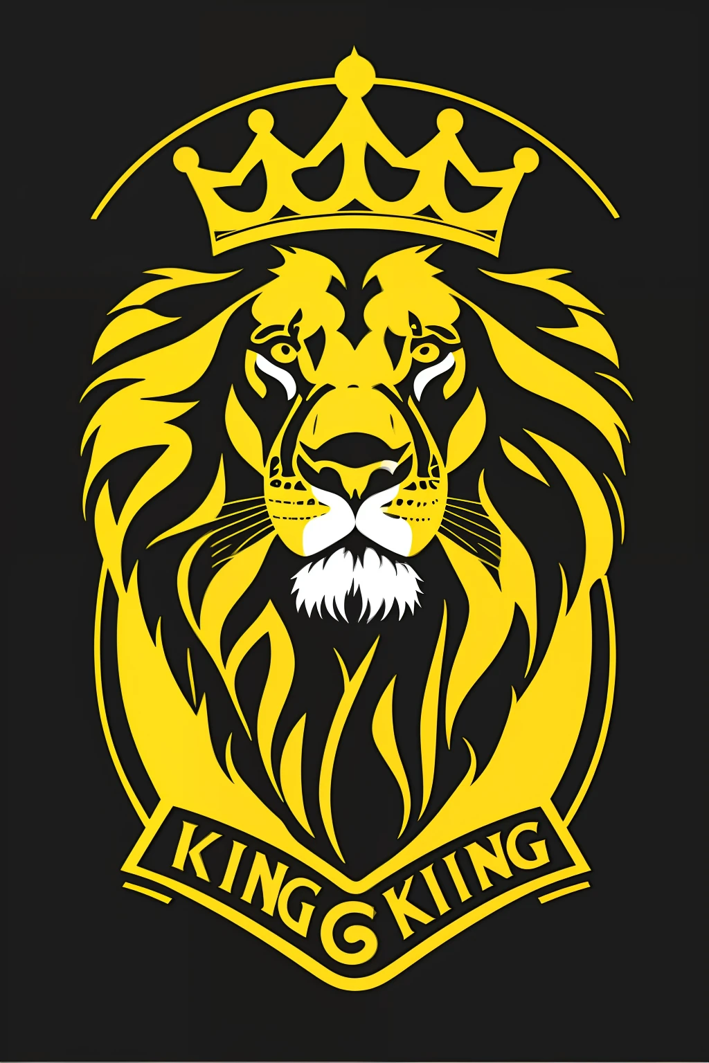 Logo lion style king vector crown