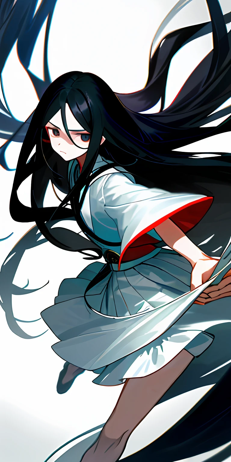 (tmasterpiece,best qualtiy),1 beautiful girl with long black hair,wearing a white skirt,face expressionless,Seductive