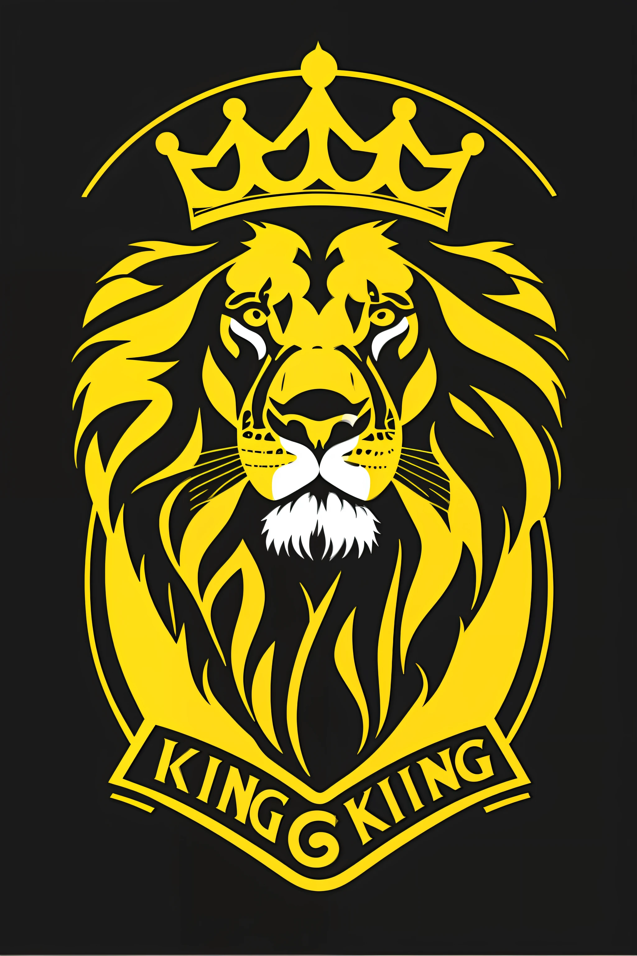 Logo lion style king vector crown