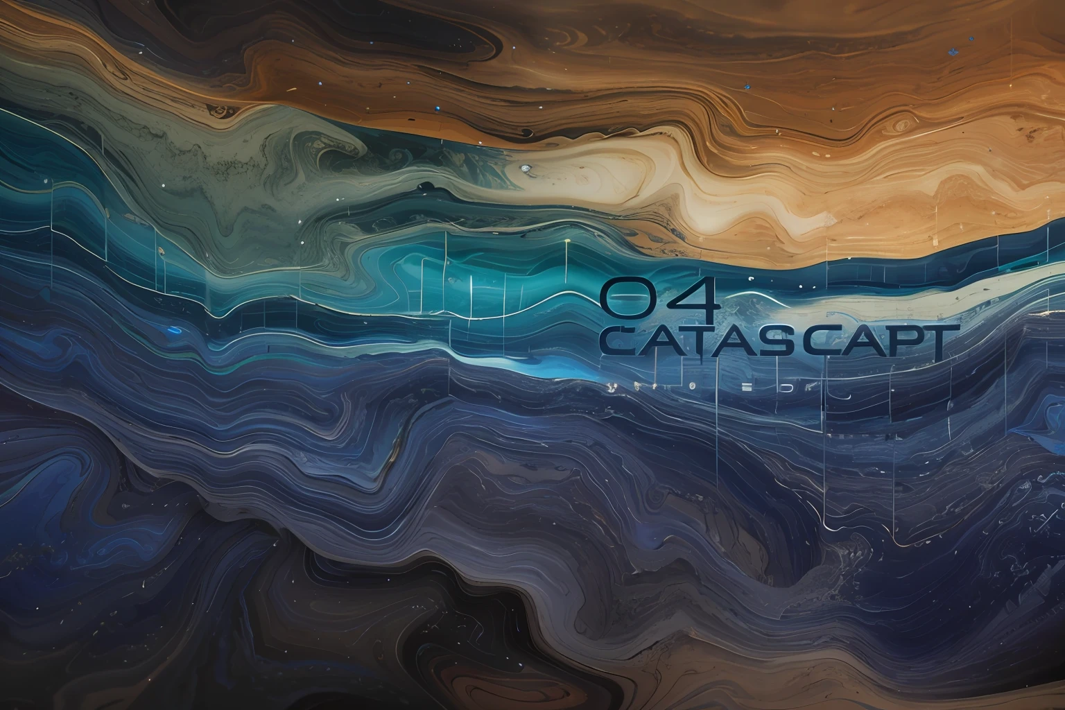 Alafard image with blue and brown waves with data escape words, abstract art representing data, Detailed digital art in 4K, 4 k'', 4K, 4 0 k, 40k, digital landscape art, digital graffiti landscape, Highly detailed digital art in 4K, intricate oil sweeps, detailed sci - fi backgrounds, 4K), 4 k'' )，（Extremely detailed 8k wallpapers），k hd，marbled