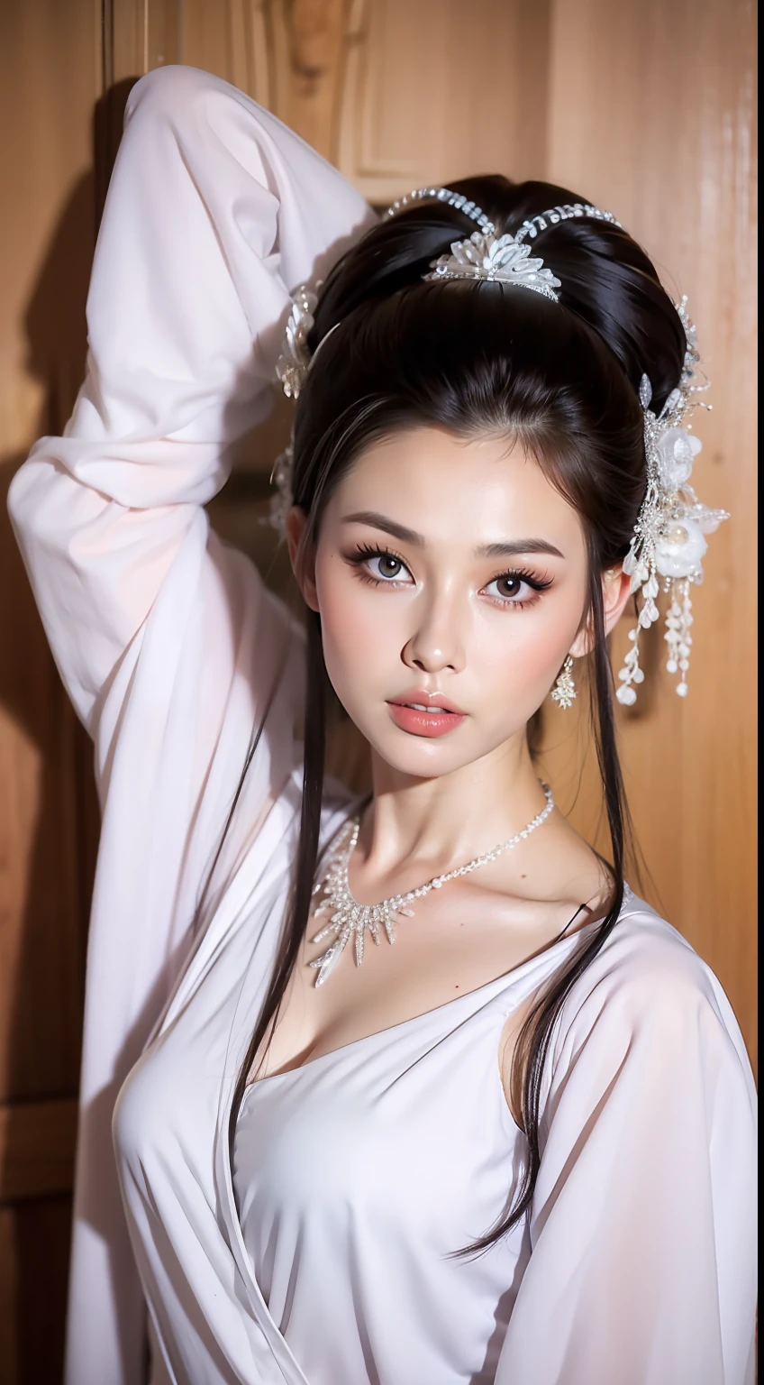 Fashion model 20 years old [[[[closeup cleavage]]]], [[[[boobgasm]]]], [[[[coll]]]], [[[[bshoulders]]]], perfect  eyes, Perfect iris，Perfect lips，perfect teeth，Perfect skin，Long face，slender nose，tall nose bridge，Soft front light，hdr，Movie girl，Simple hairstyle，light make-up，Casual，（pastel colour：1.2）