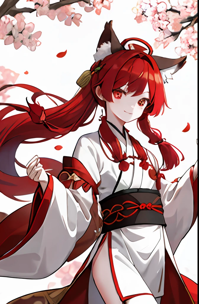 Kizi,redheadwear,fox ear,Ancient Chinese clothing,full bodyesbian,robe,bloomer,long whitr hair,redheadwear,Qi bangs,Set the chart,Handsome