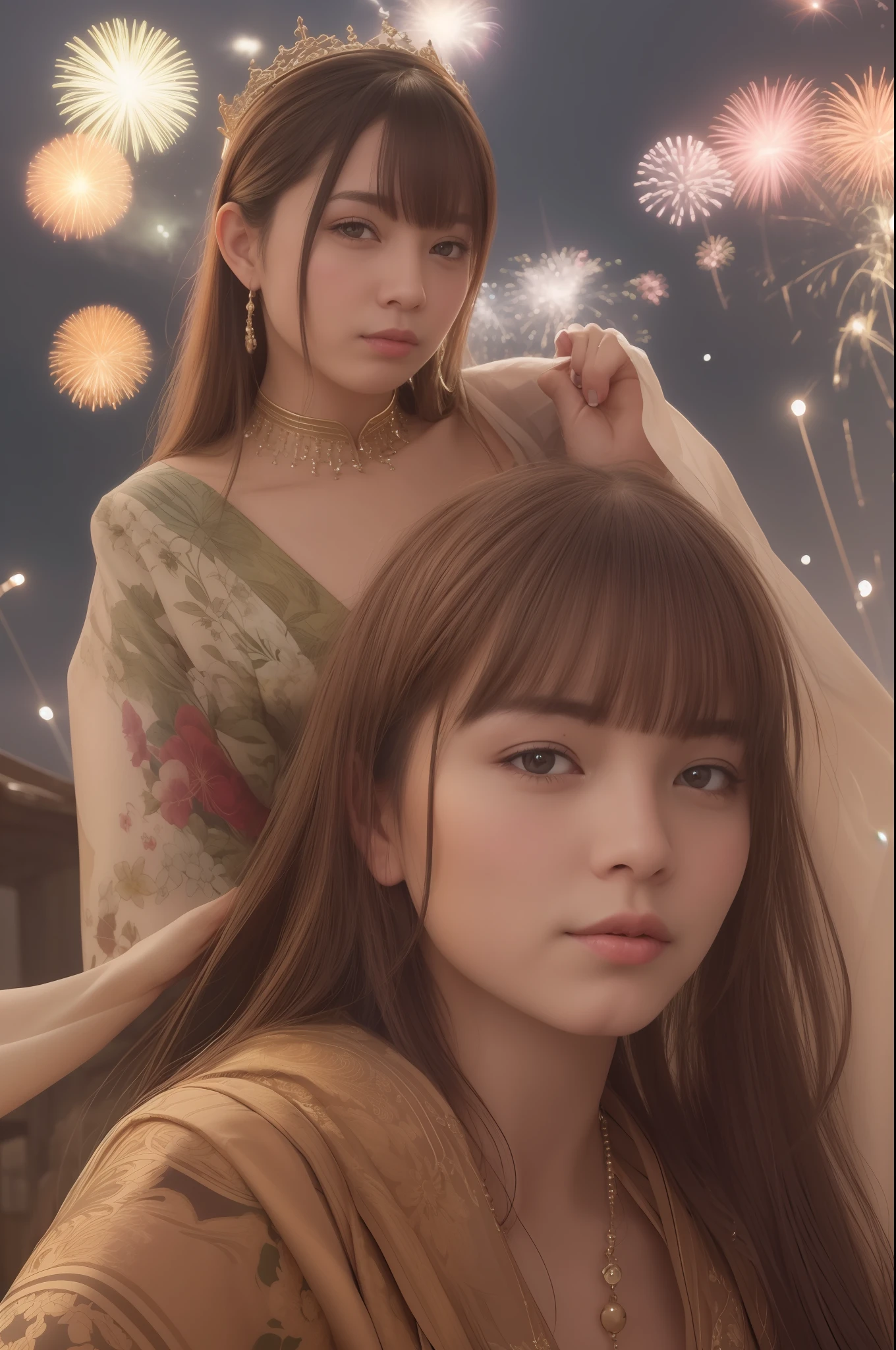 Realistic phot、Meritoaten、Ankhesenamen、👩🏽🦰、Beautuful Women、A queen、Japan best fireworks display