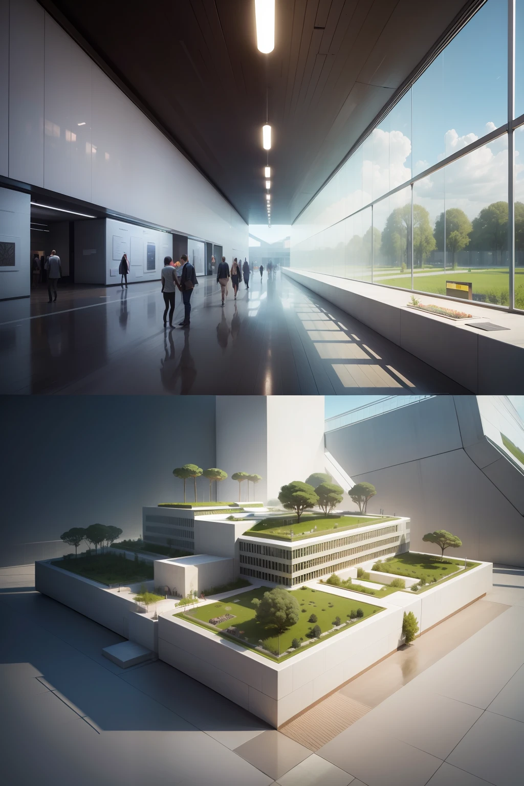 A rectangular museum,The area is two thousand square meters,The theme is the Seed Museum,