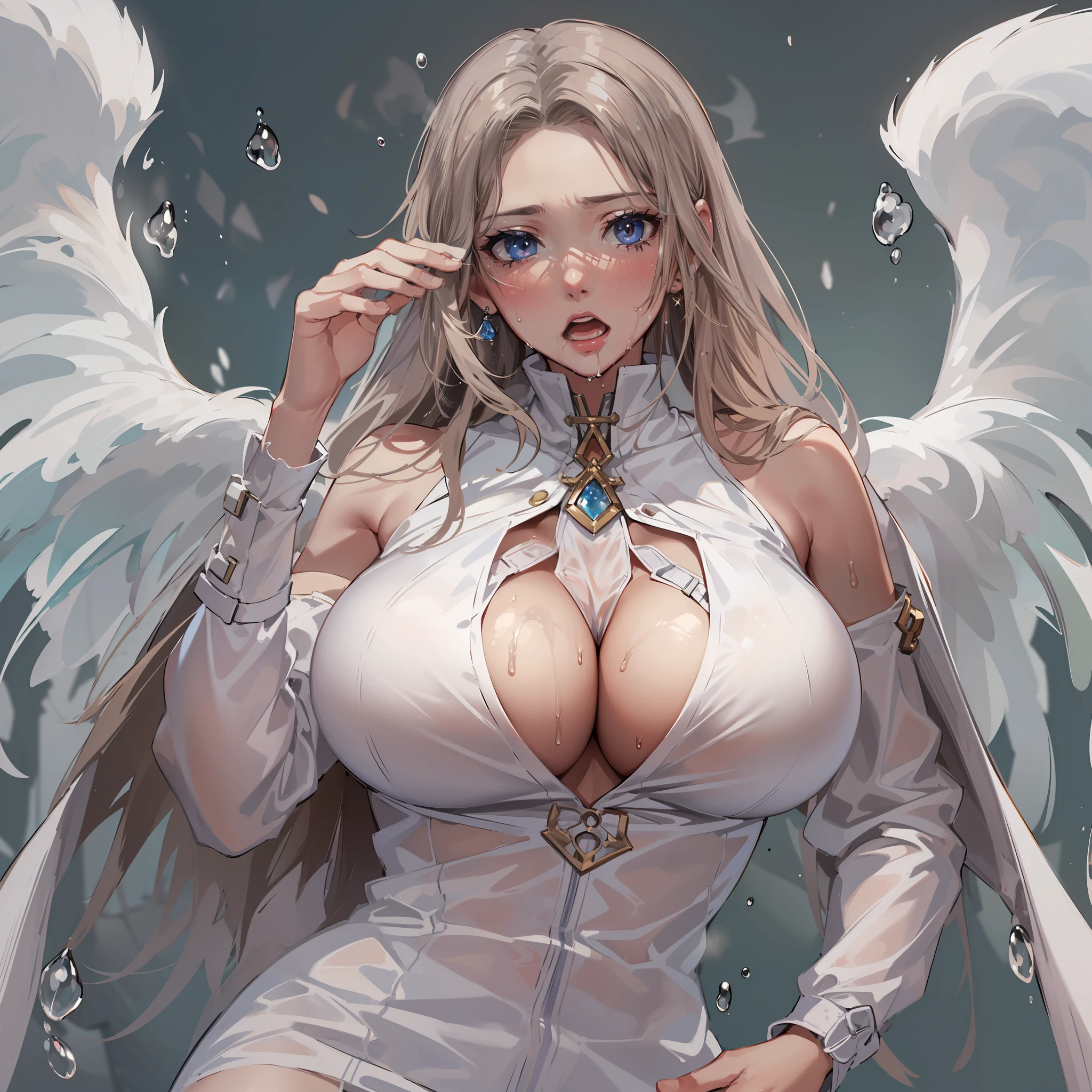 Super Strong Super Huge gigantic breasts:1.5,(steam:1.1),(Wet:1.1),(trembling:1.1),(Sweat:1.1),(jacket lift:1.2) ,large amount of white liquid on breasts:1.1,large full breasts:1.1,focus breasts,show nipple,(Female ,squarting,splasing:1.5),(4k), (Raw photo: 1.2), (Realism: 1.4), (masutepiece: 1.3), (exquisite detailing: 1.2), Delicate and beautiful details, (Eye Detail), (Facial Detailed), (Highest Quality:1.4), (Hyper-Resolution: 1.2), (very detailed illustration), Best Quality, natural shadows