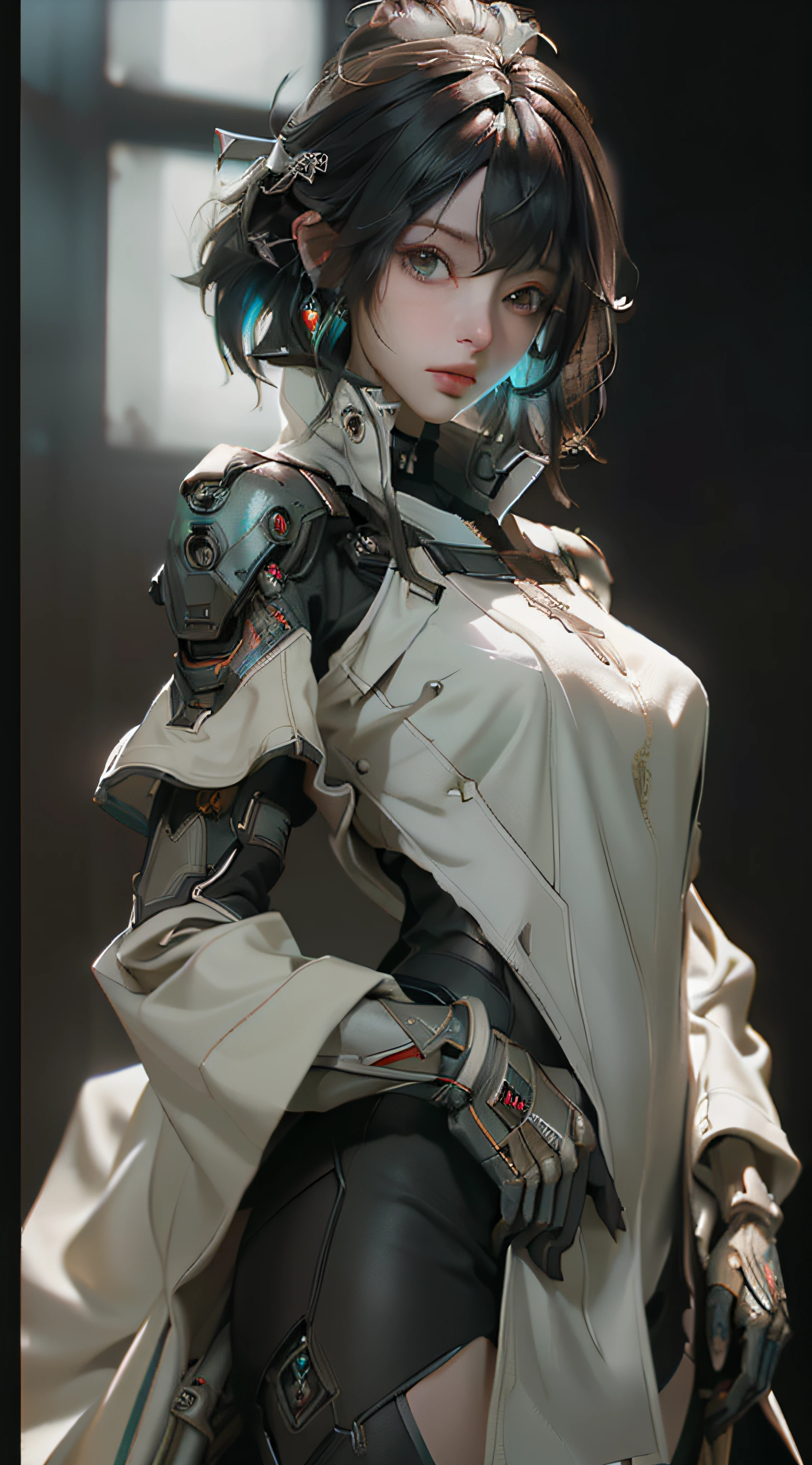 ((best qualtiy)), ((tmasterpiece)), (the detail:1.4), 3D, A beautiful cyberpunk female image,nakeness,HDR(HighDynamicRange),Ray traching,NVIDIA RTX,Super-Resolution,Unreal 5,Subsurface scattering、PBR Texture、post-proces、Anisotropy Filtering、depth of fields、maximum definition and sharpness、Many-Layer Textures、Albedo e mapas Speculares、Surface Coloring、Accurate simulation of light-material interactions、perfectly proportions、Octane Render、Two-colored light、largeaperture、Low ISO、White balance、the rule of thirds、8K RAW、